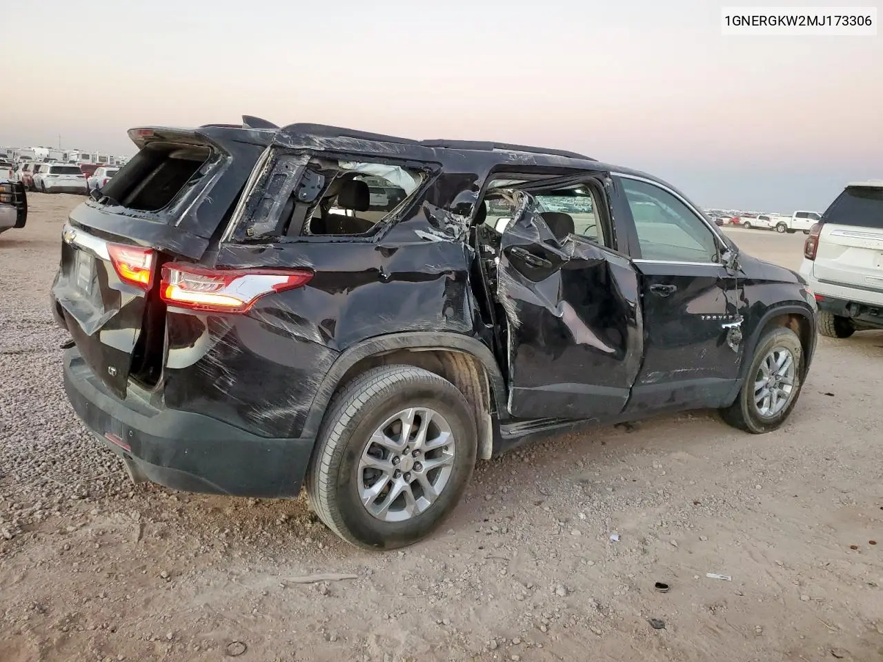 1GNERGKW2MJ173306 2021 Chevrolet Traverse Lt