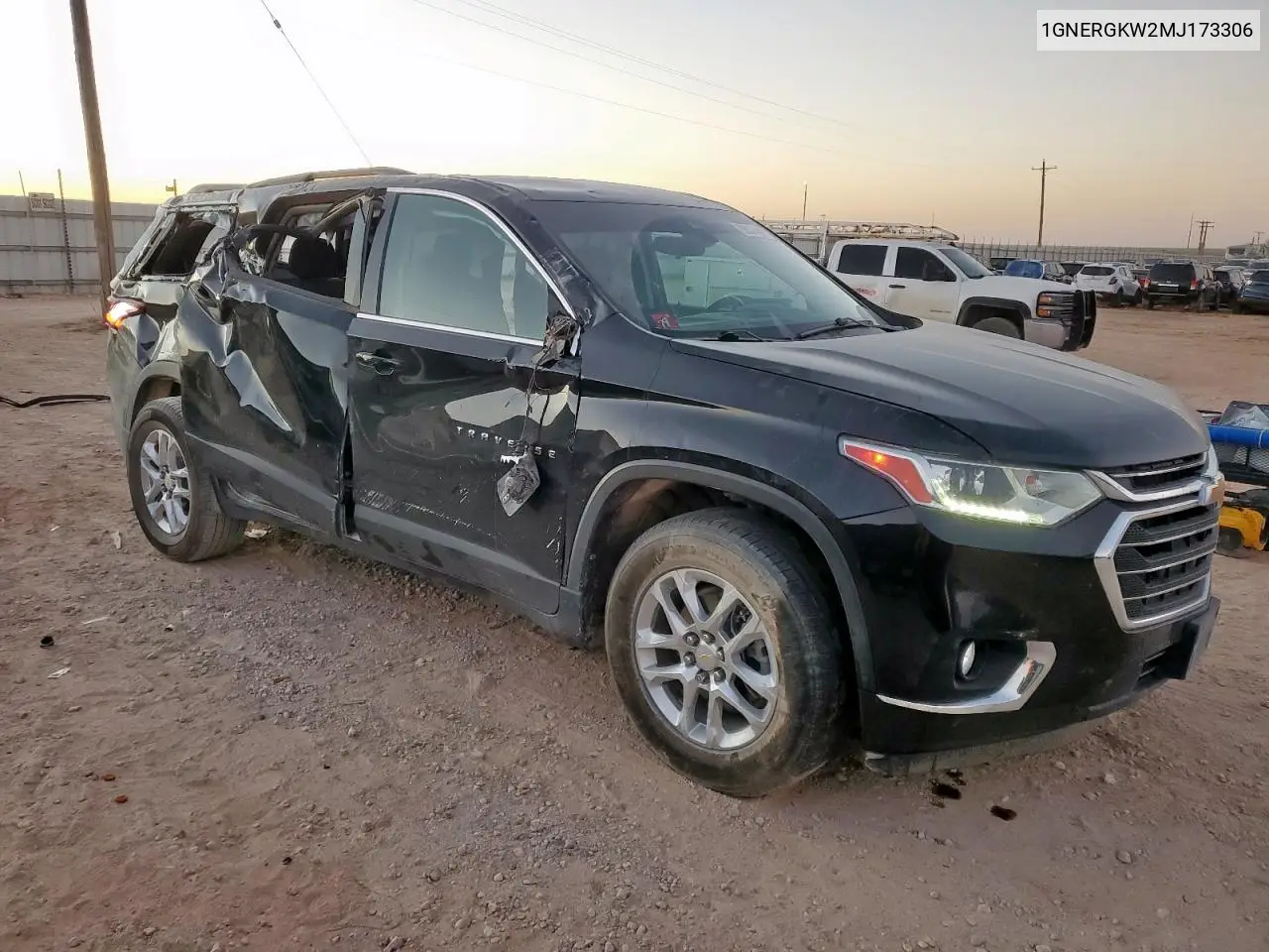 1GNERGKW2MJ173306 2021 Chevrolet Traverse Lt