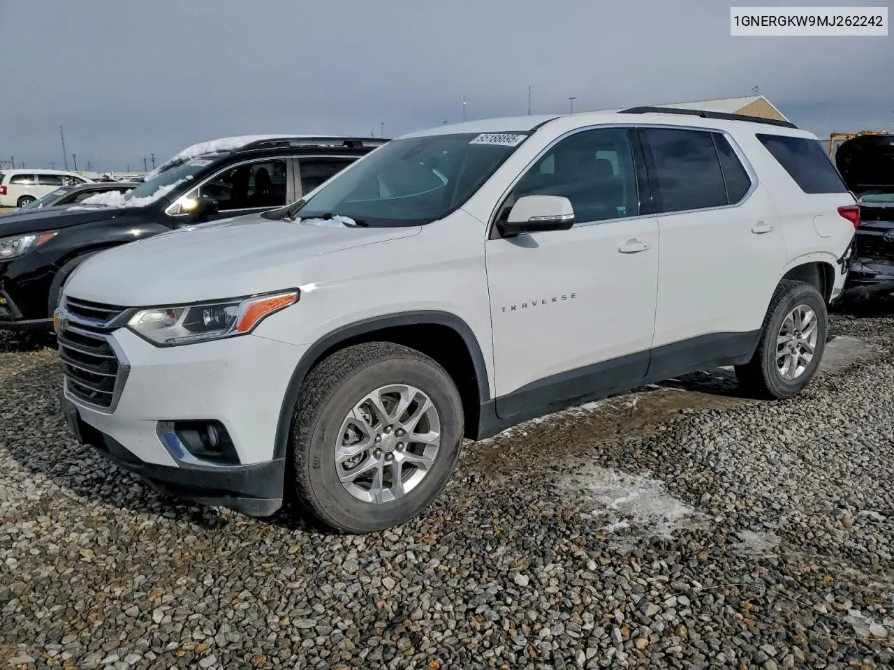 1GNERGKW9MJ262242 2021 Chevrolet Traverse Lt