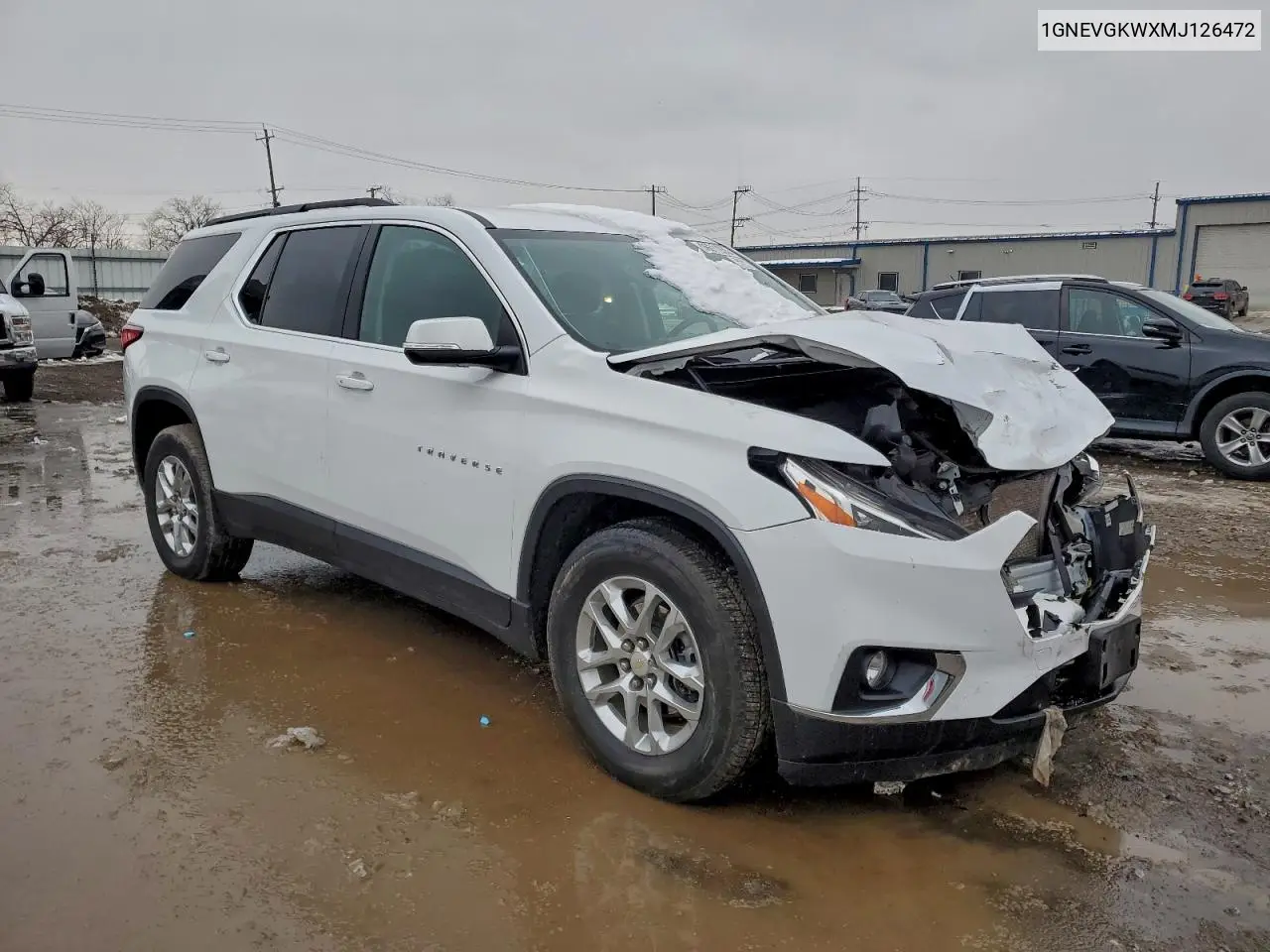 1GNEVGKWXMJ126472 2021 Chevrolet Traverse Lt