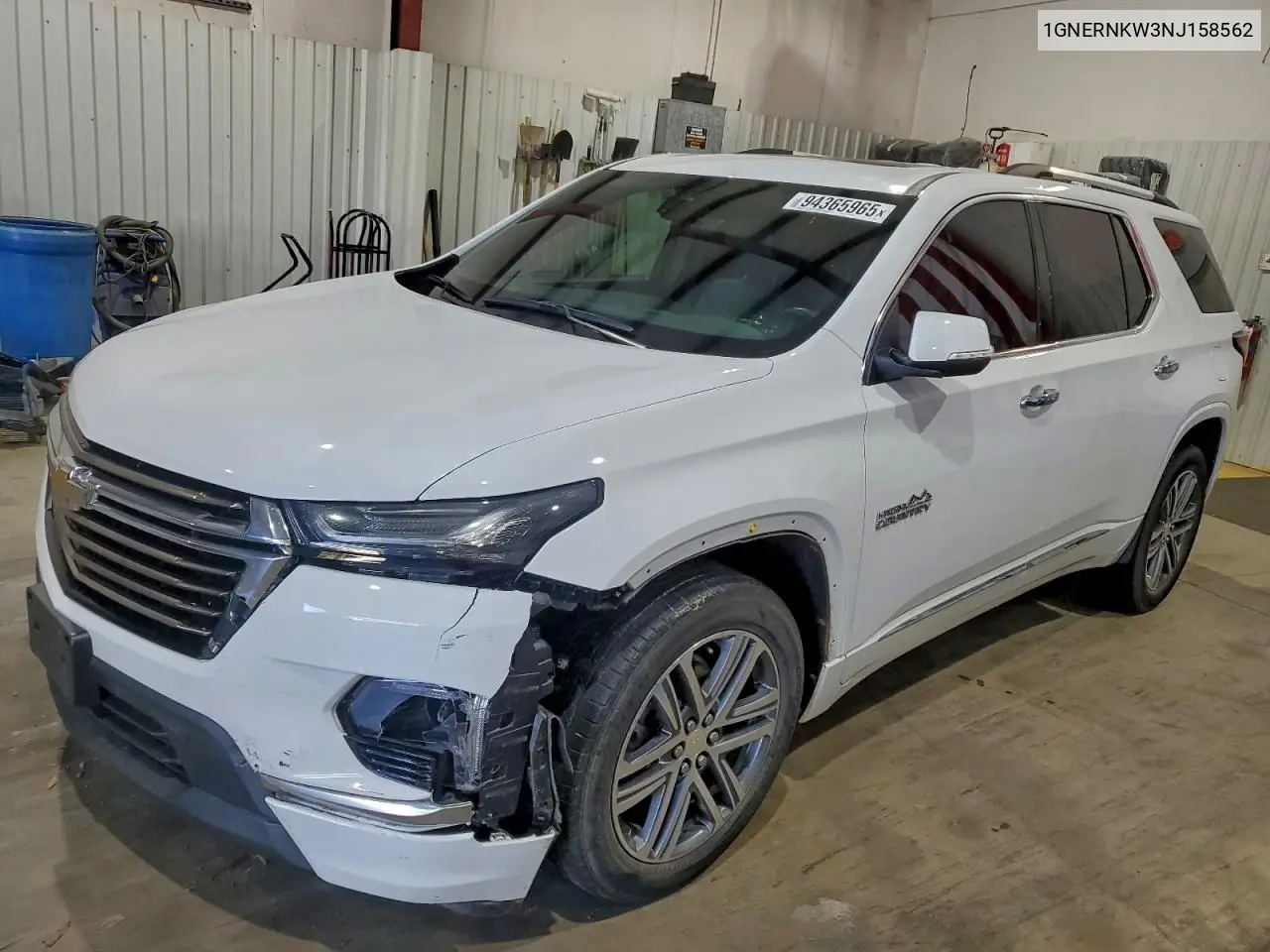 1GNERNKW3NJ158562 2022 Chevrolet Traverse High Country