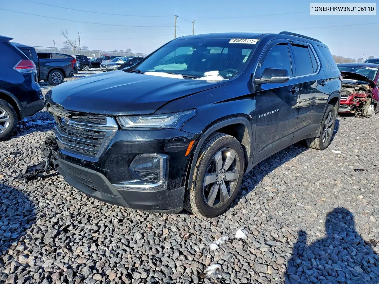 1GNERHKW3NJ106110 2022 Chevrolet Traverse Lt