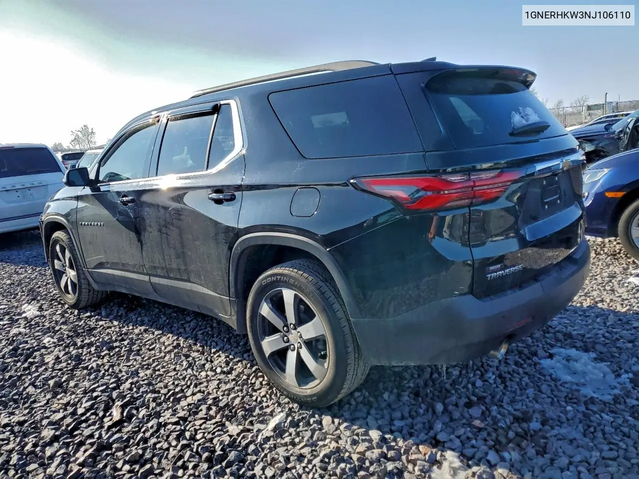 1GNERHKW3NJ106110 2022 Chevrolet Traverse Lt