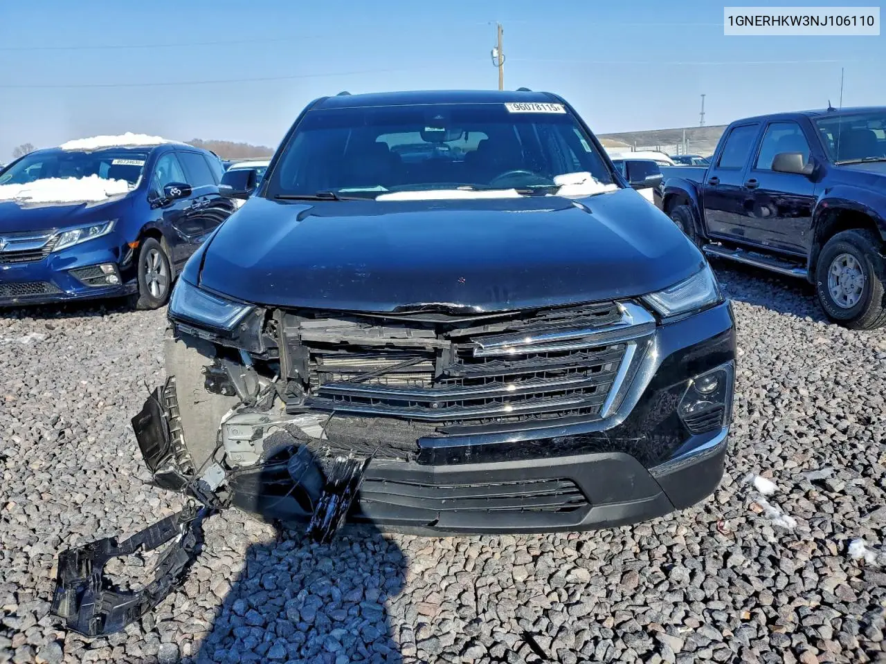 1GNERHKW3NJ106110 2022 Chevrolet Traverse Lt