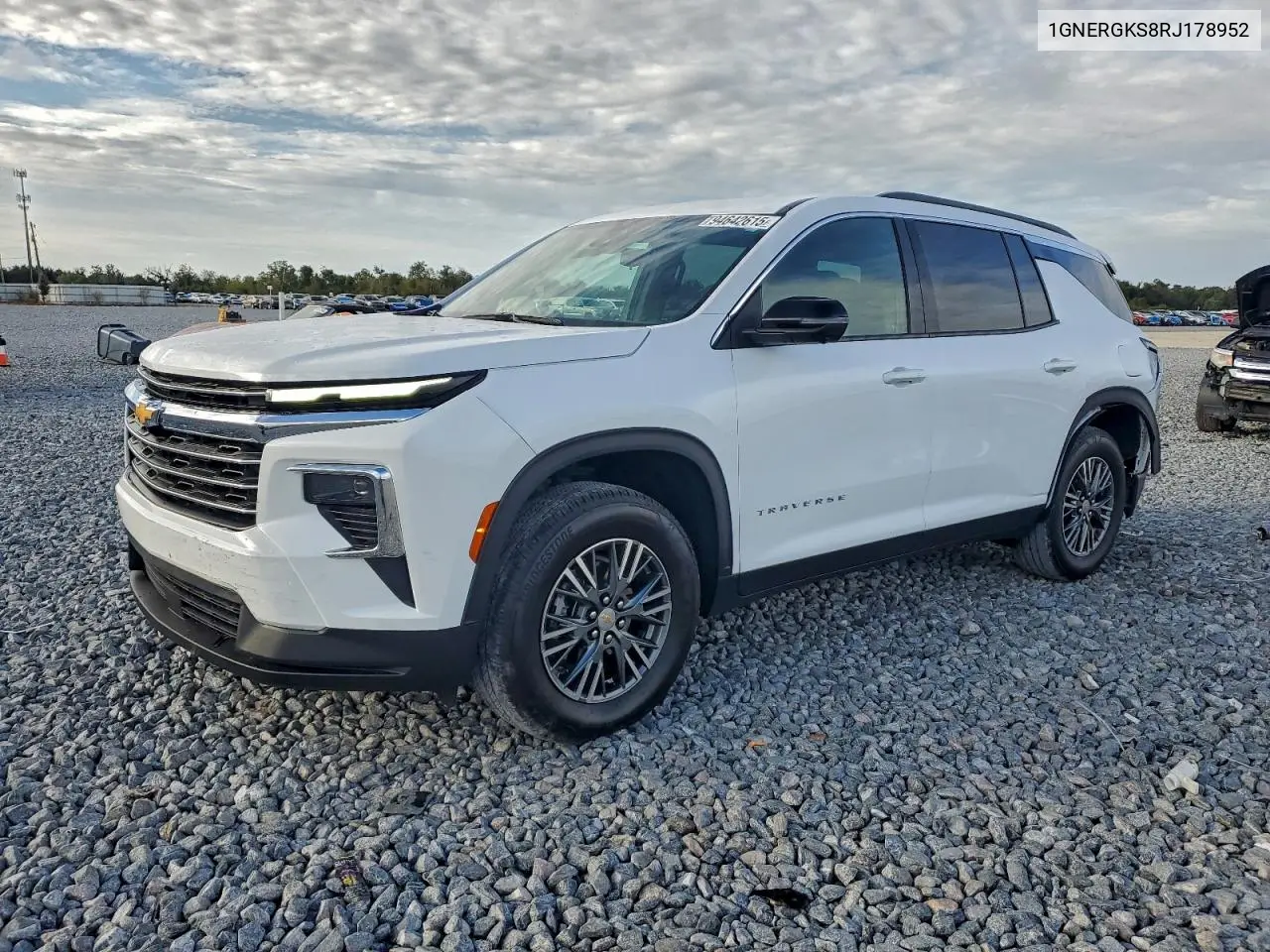 1GNERGKS8RJ178952 2024 Chevrolet Traverse Lt