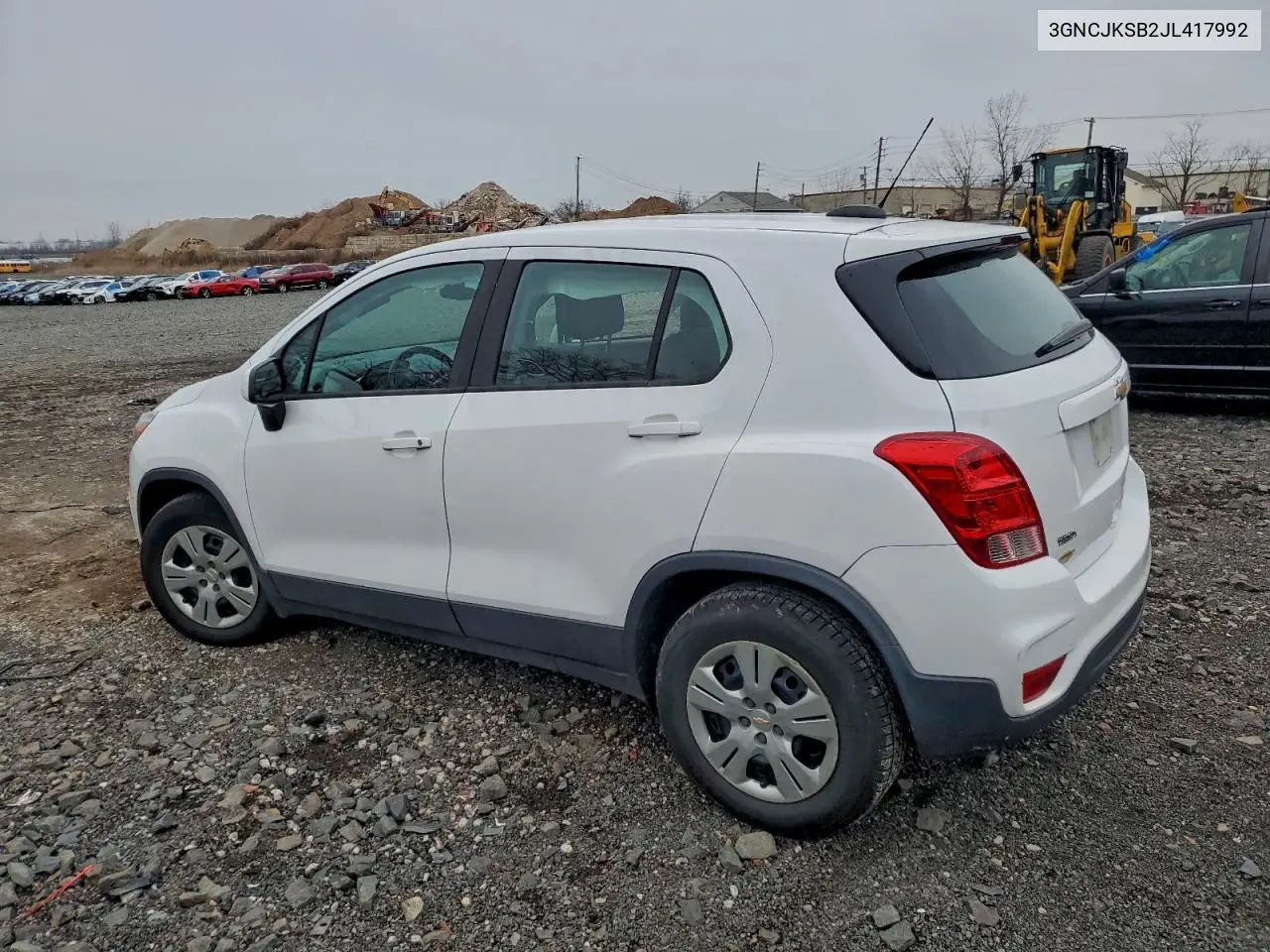 3GNCJKSB2JL417992 2018 Chevrolet Trax Ls