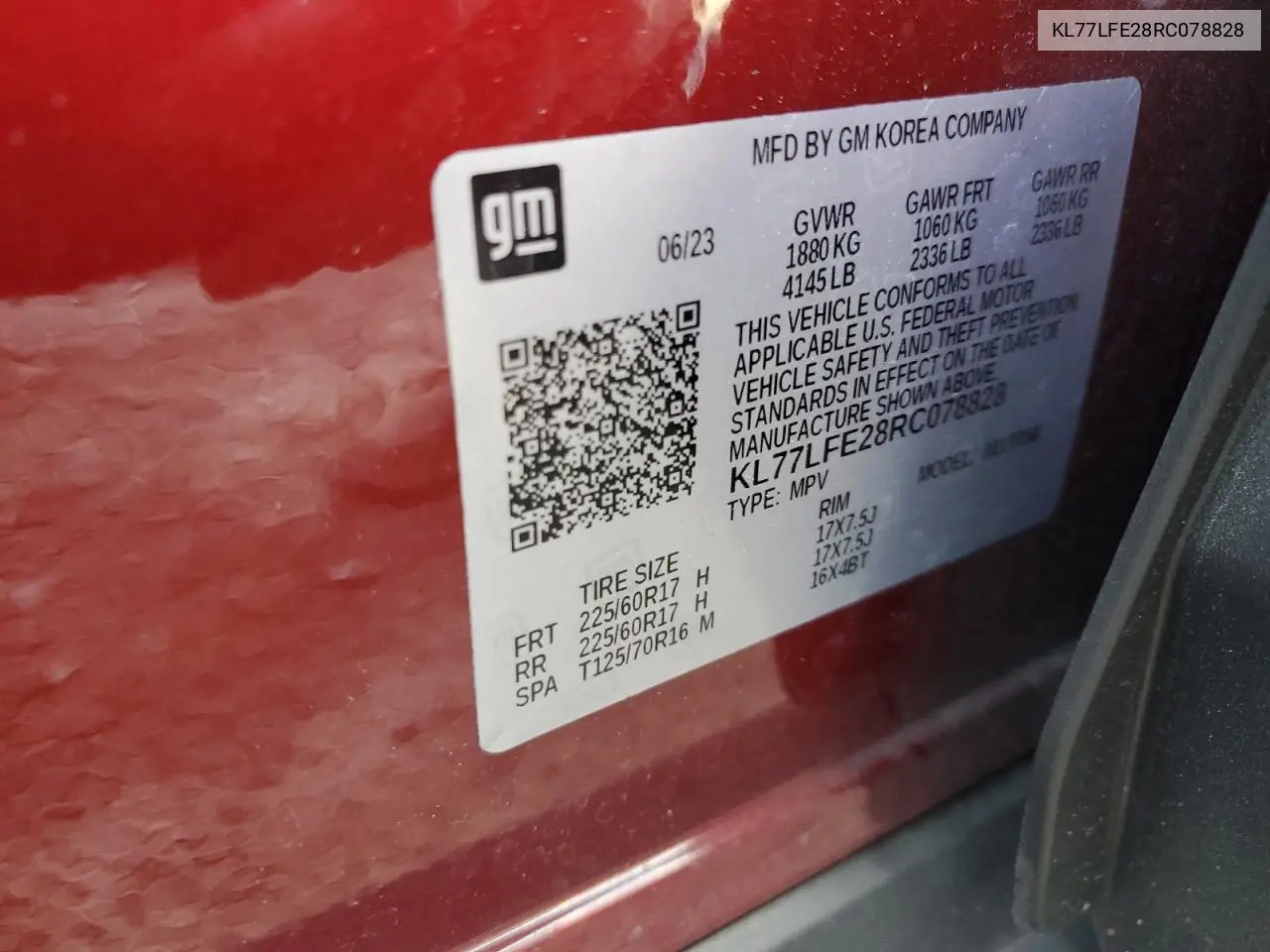 KL77LFE28RC078828 2024 Chevrolet Trax Ls