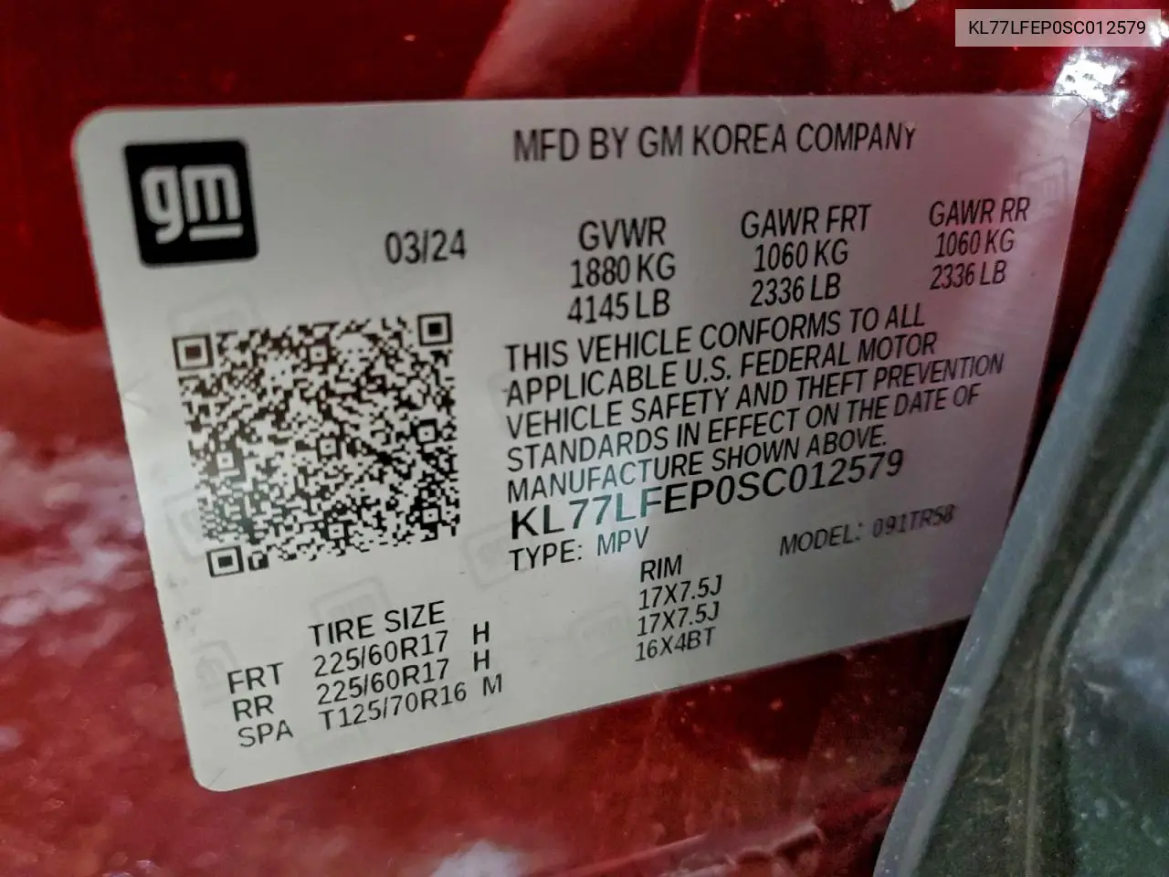 KL77LFEP0SC012579 2025 Chevrolet Trax Ls