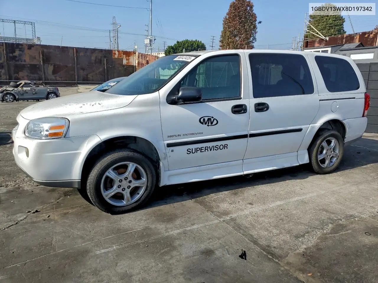 1GBDV13WX8D197342 2008 Chevrolet Uplander Incomplete