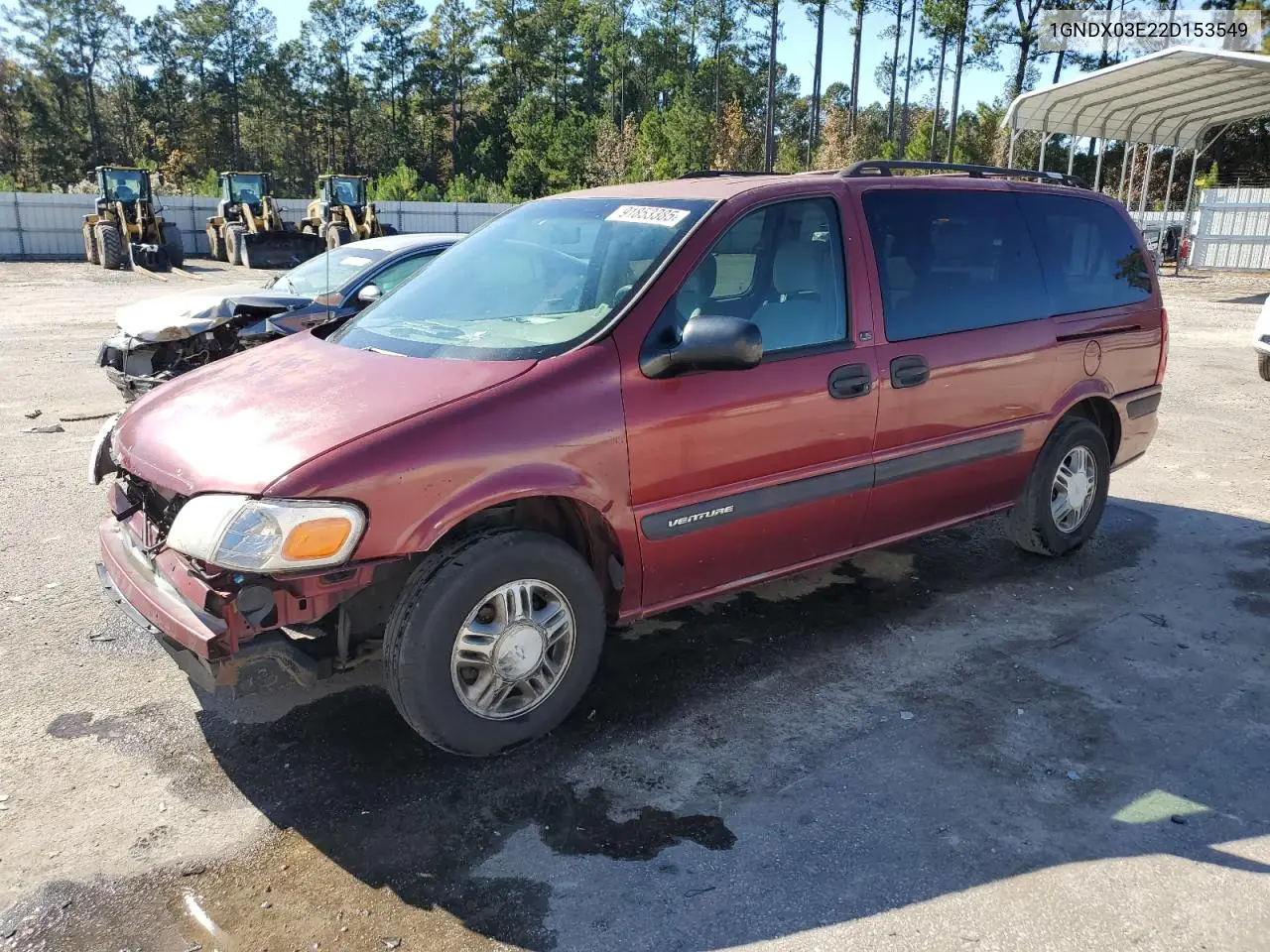 1GNDX03E22D153549 2002 Chevrolet Venture