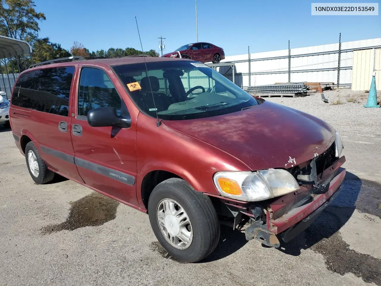 1GNDX03E22D153549 2002 Chevrolet Venture