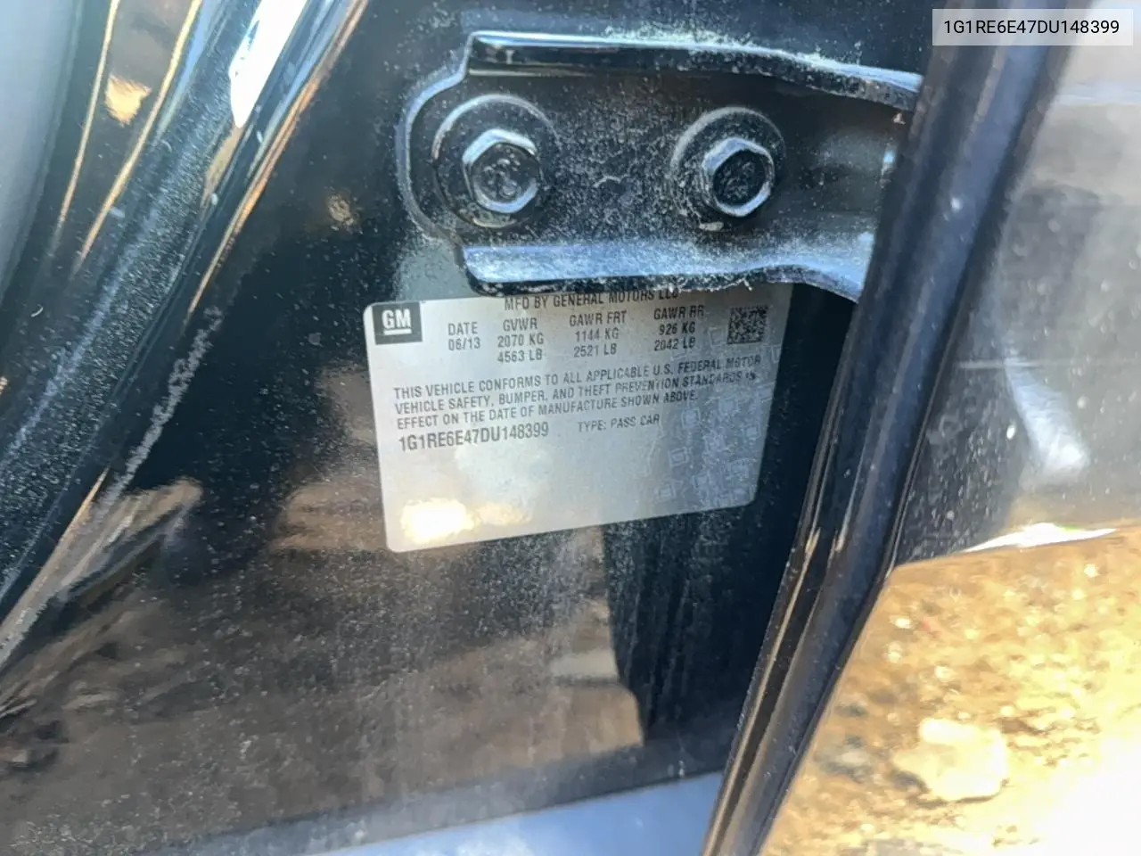 1G1RE6E47DU148399 2013 Chevrolet Volt