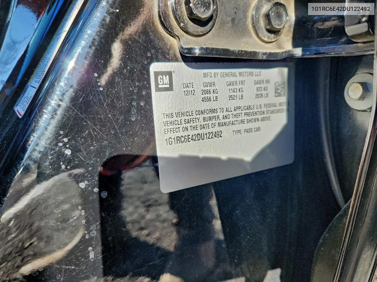 1G1RC6E42DU122492 2013 Chevrolet Volt