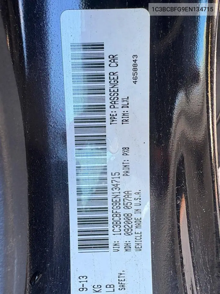 1C3BCBFG9EN134715 2014 Chrysler 200 Limited