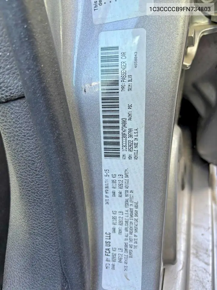 1C3CCCCB9FN734803 2015 Chrysler 200 C