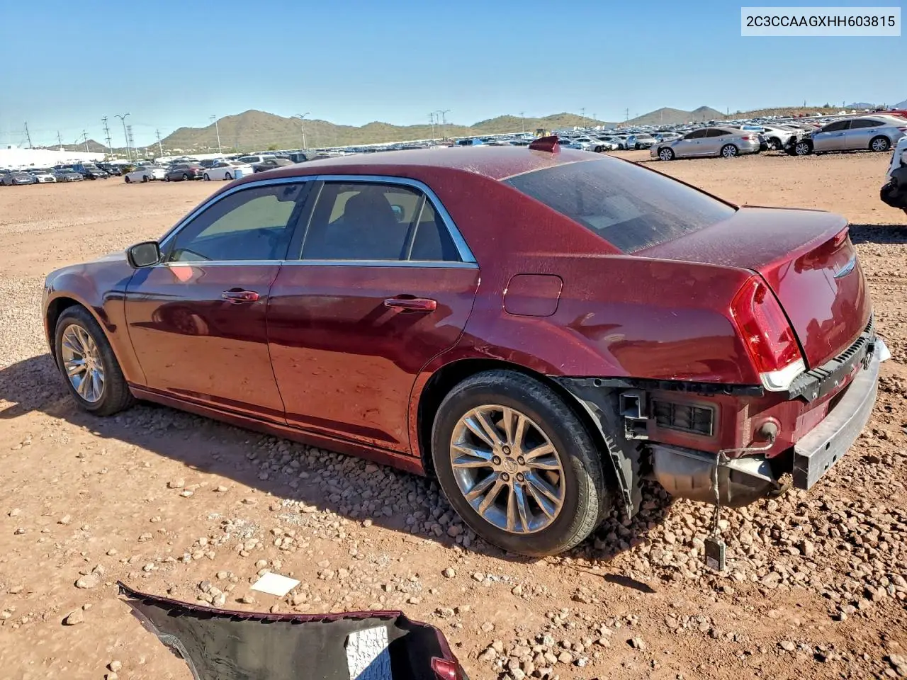 2C3CCAAGXHH603815 2017 Chrysler 300 Limited
