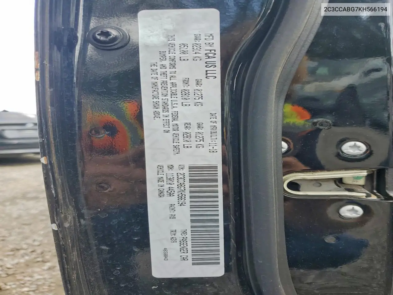 2C3CCABG7KH566194 2019 Chrysler 300 S