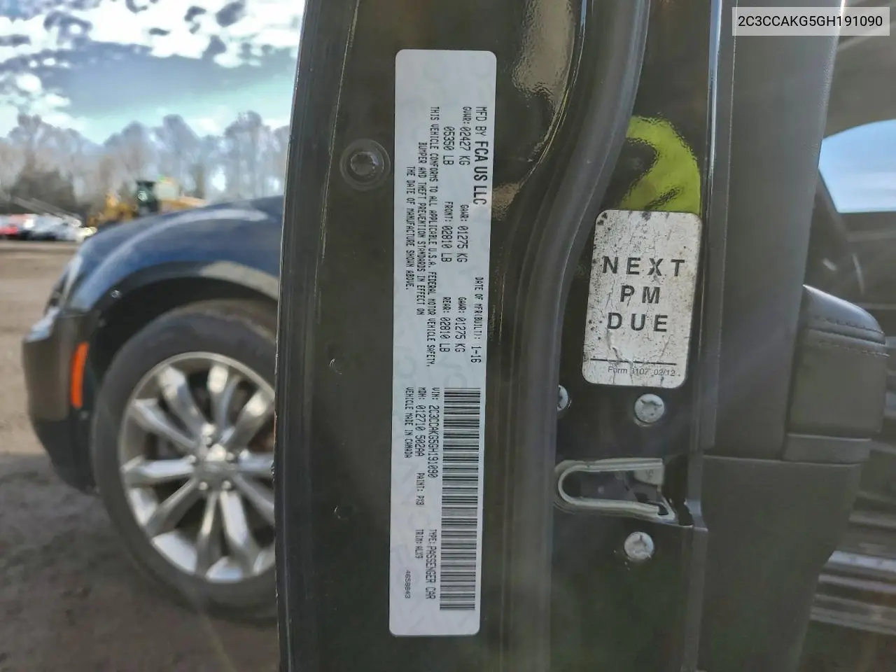 2C3CCAKG5GH191090 2016 Chrysler 300C