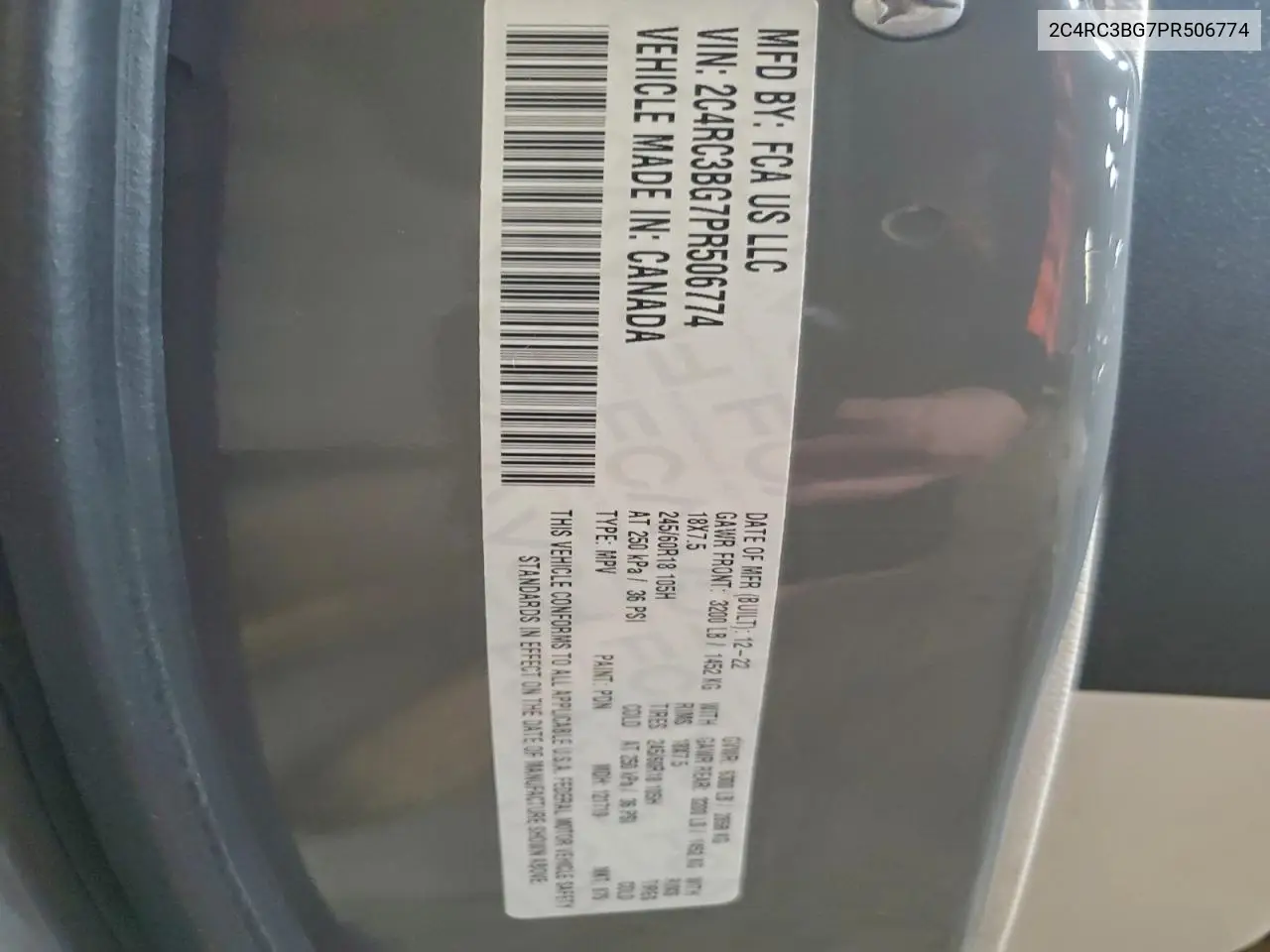 2C4RC3BG7PR506774 2023 Chrysler Pacifica Touring L