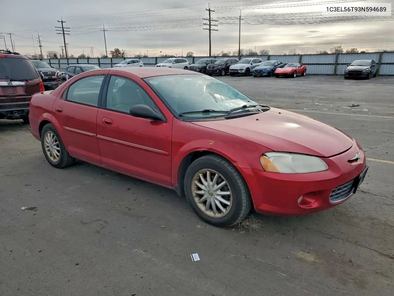 1C3EL56T93N594689 2003 Chrysler Sebring Lxi