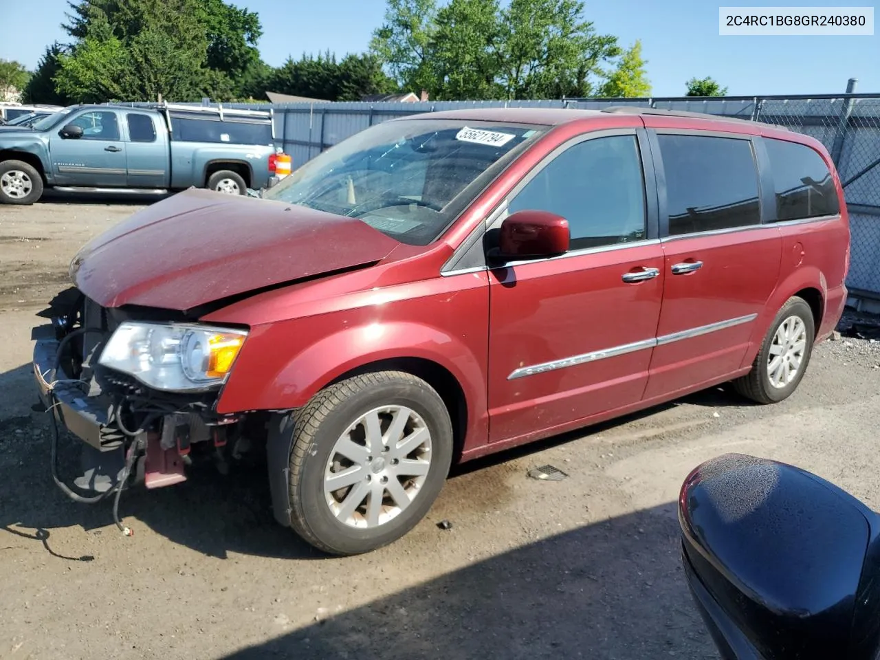 2016 Chrysler Town & Country Touring VIN: 2C4RC1BG8GR240380 Lot: 55621794