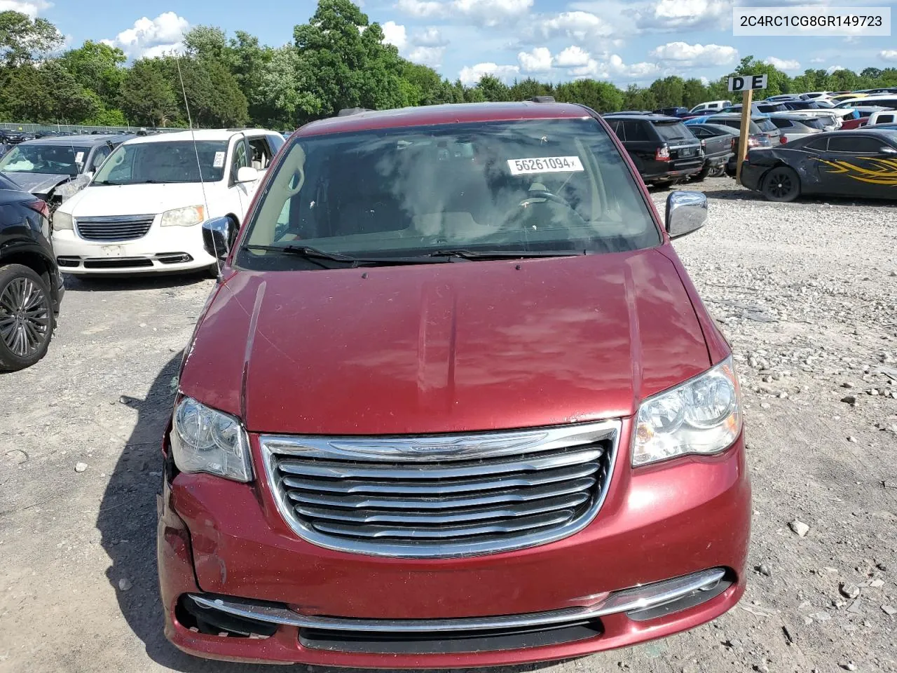 2016 Chrysler Town & Country Touring L VIN: 2C4RC1CG8GR149723 Lot: 56261094