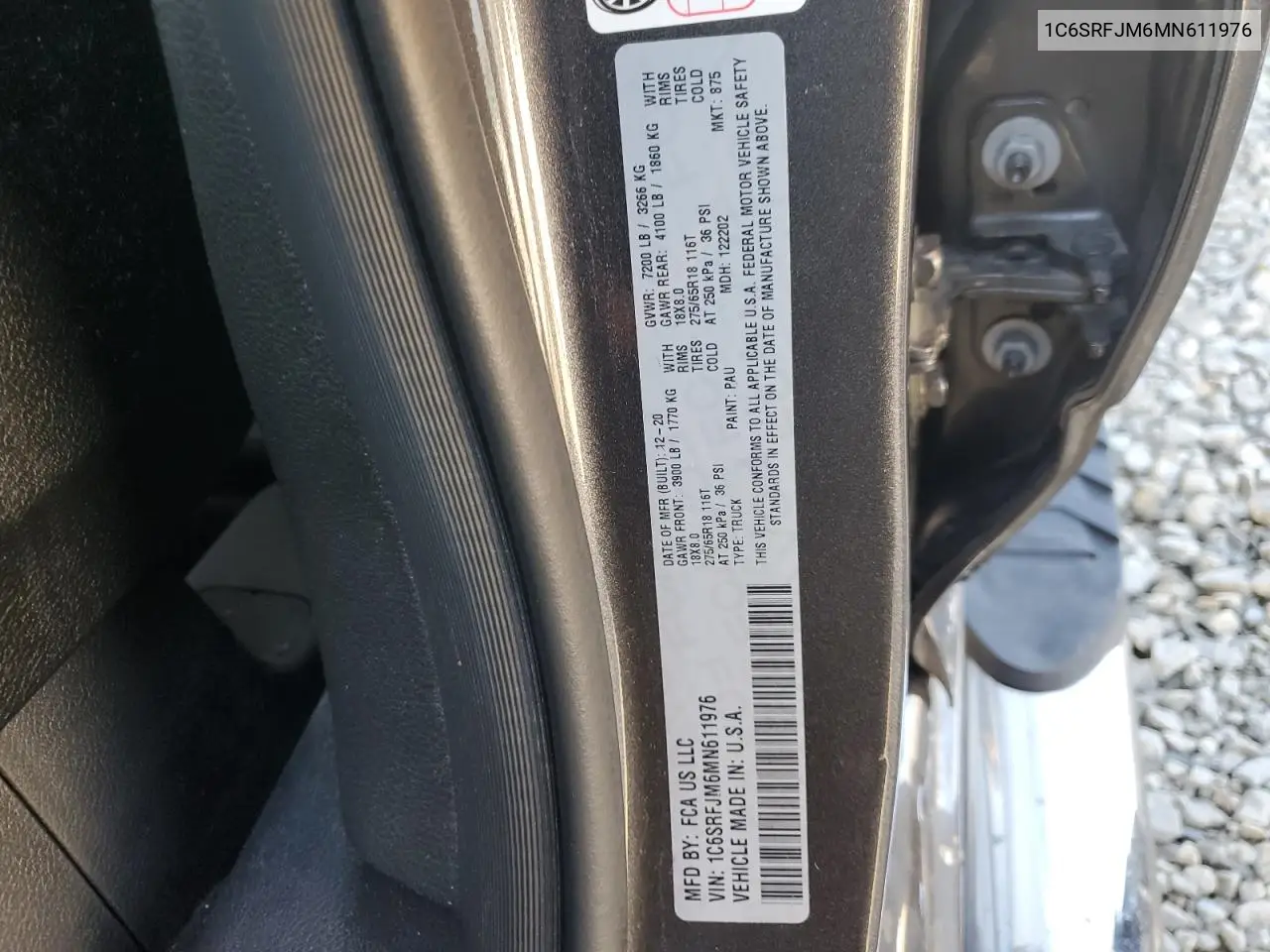 1C6SRFJM6MN611976 2021 Ram 1500 Laramie
