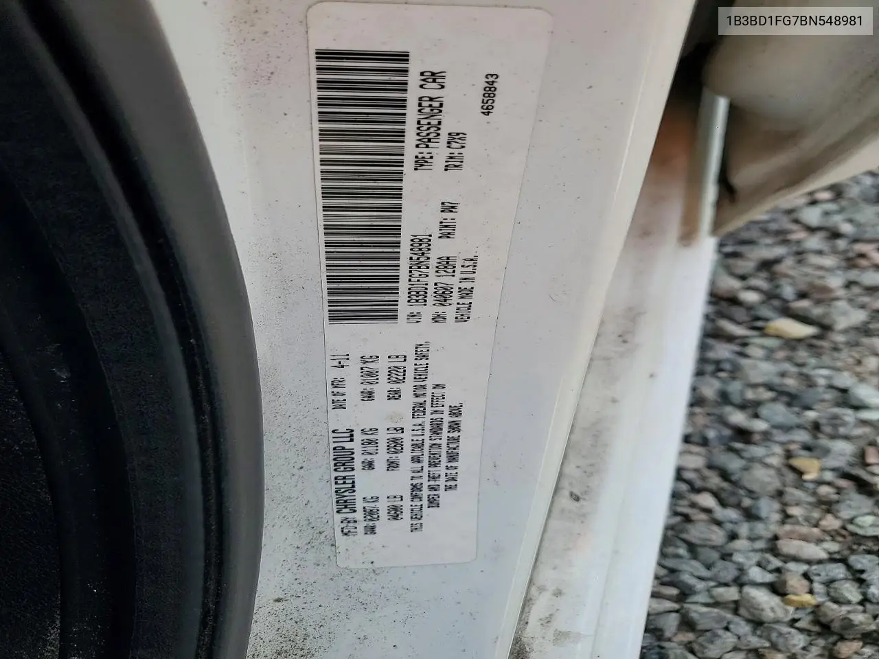 1B3BD1FG7BN548981 2011 Dodge Avenger Mainstreet