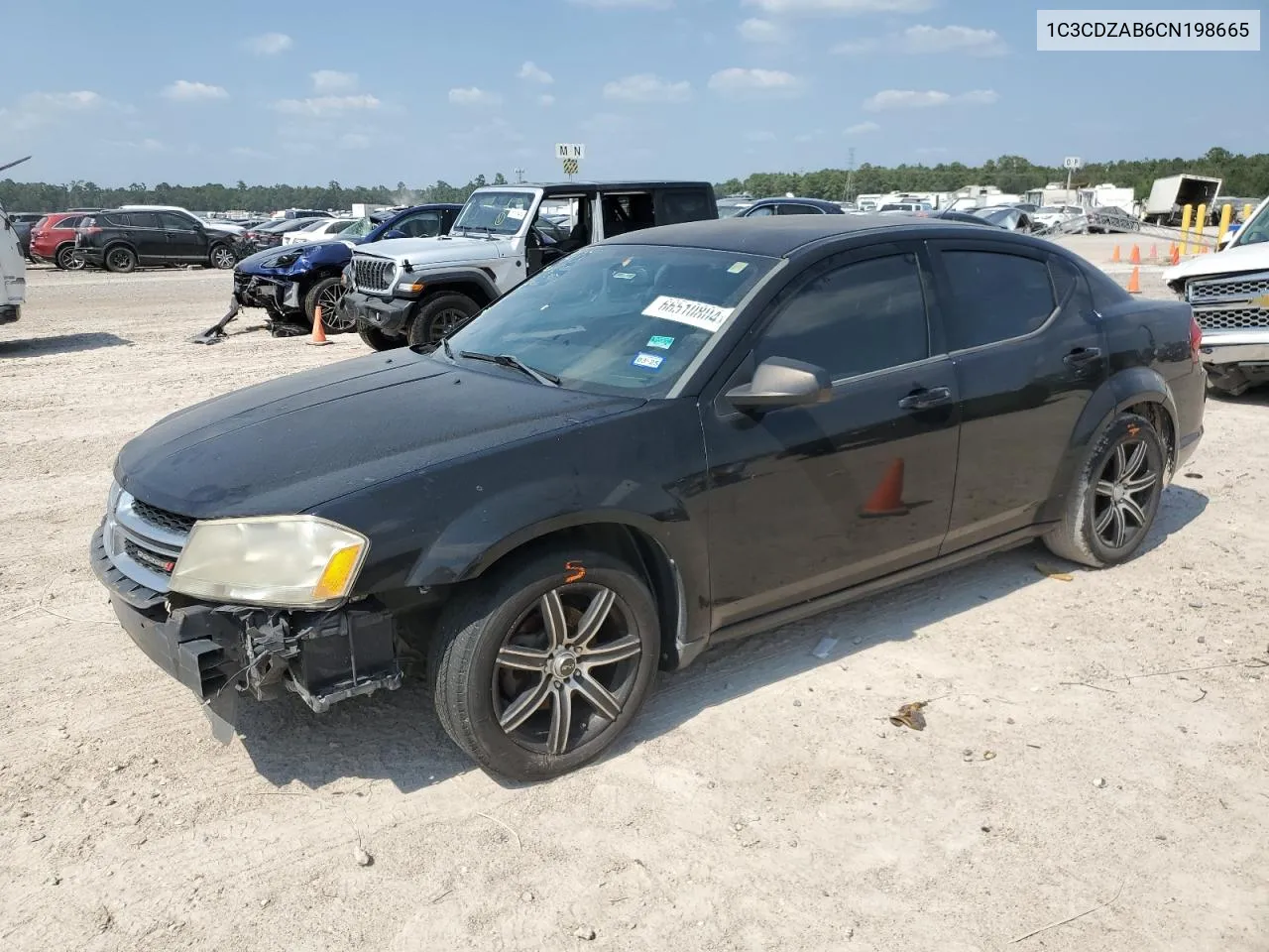 2012 Dodge Avenger Se VIN: 1C3CDZAB6CN198665 Lot: 66510804