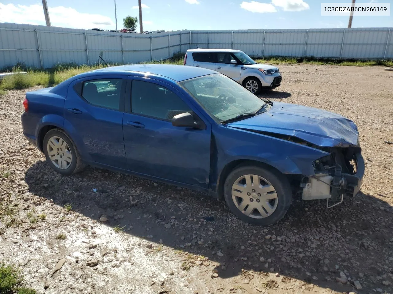 1C3CDZAB6CN266169 2012 Dodge Avenger Se