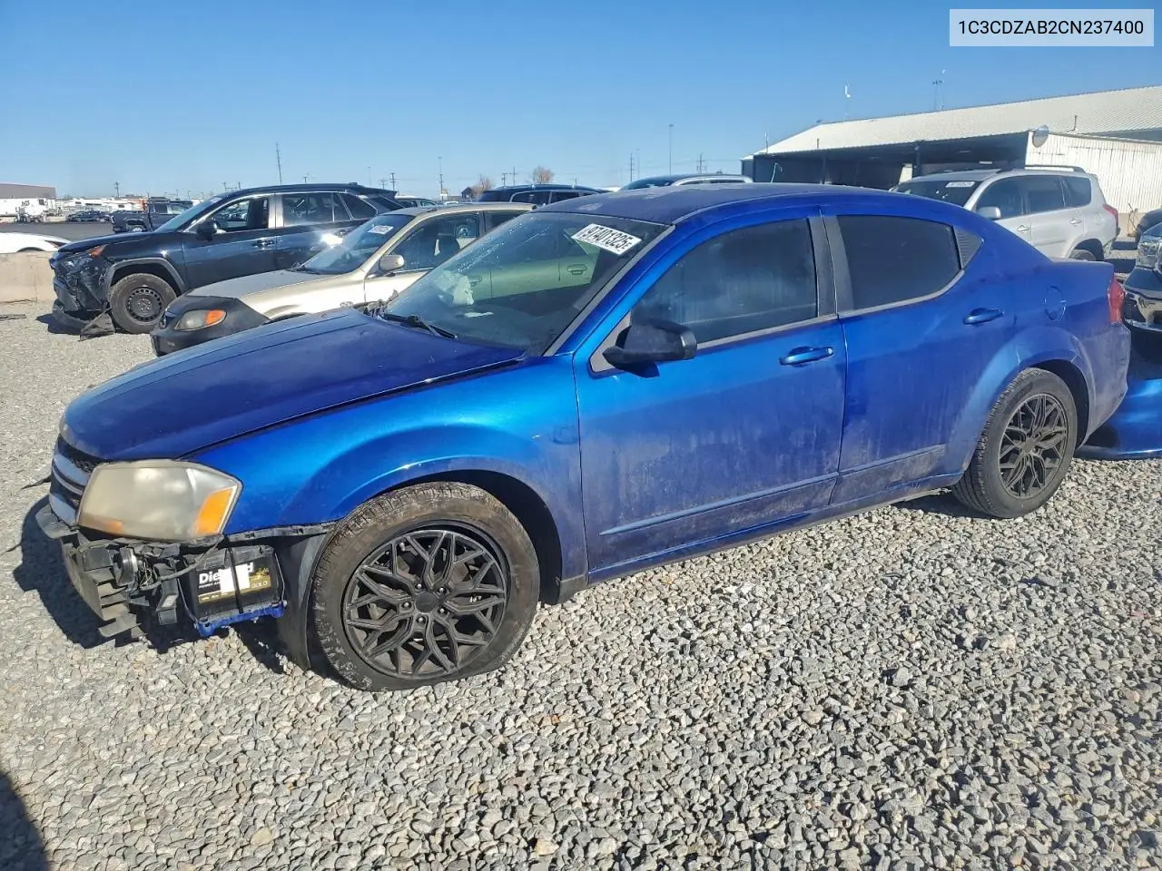 1C3CDZAB2CN237400 2012 Dodge Avenger Se