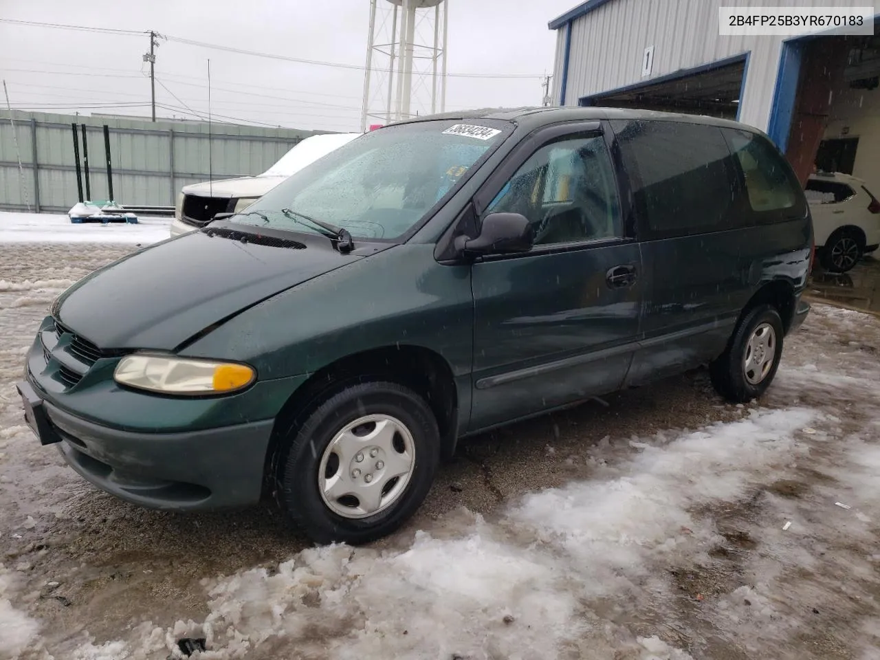 2000 Dodge Caravan VIN: 2B4FP25B3YR670183 Lot: 36834234