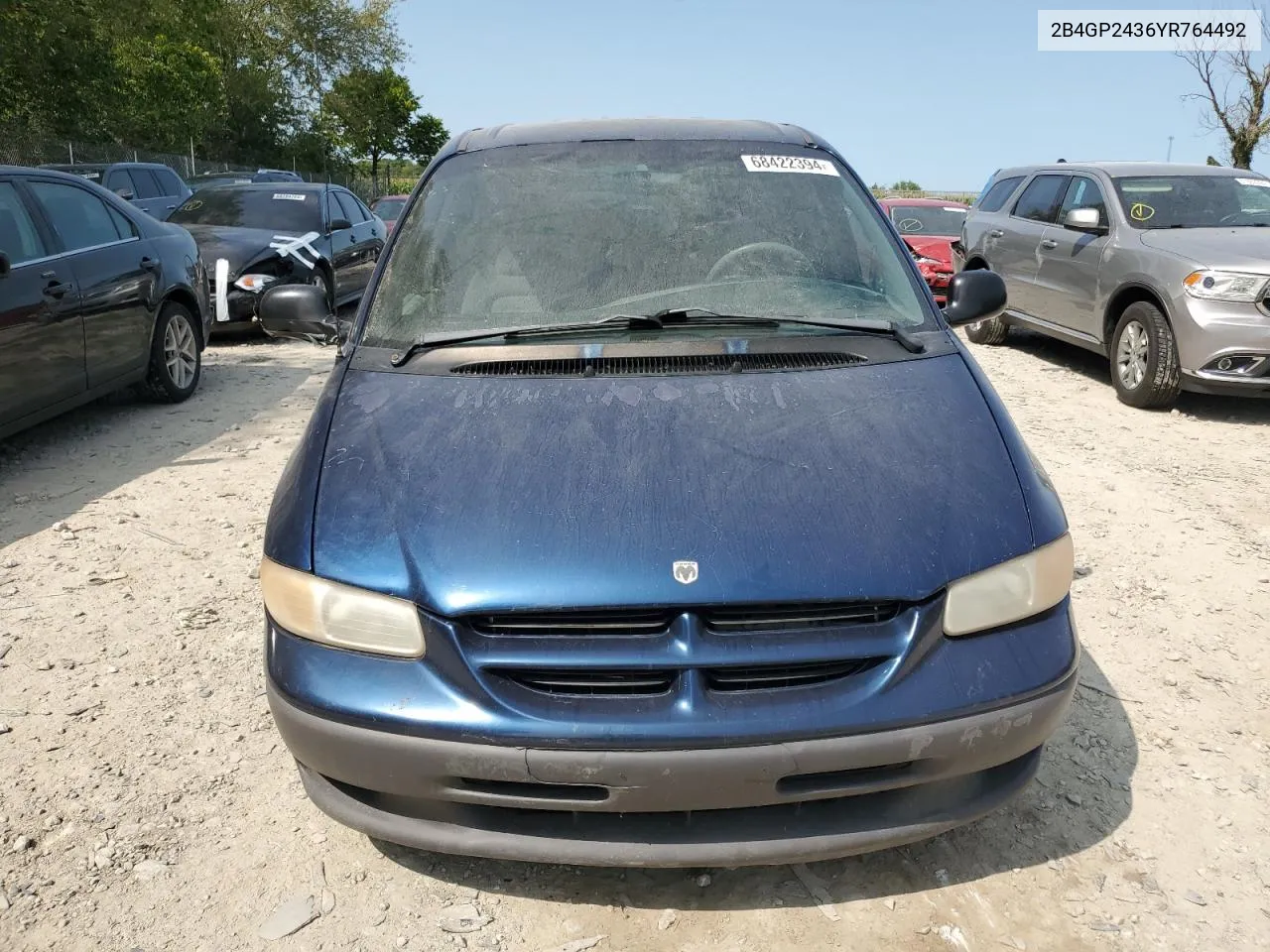 2000 Dodge Grand Caravan VIN: 2B4GP2436YR764492 Lot: 68422394