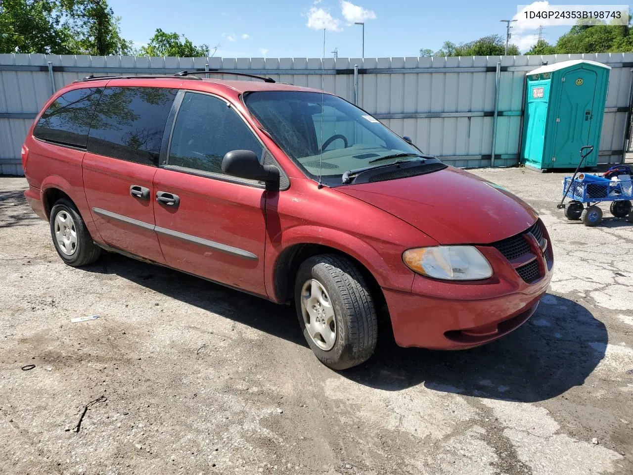 2003 Dodge Grand Caravan Se VIN: 1D4GP24353B198743 Lot: 53552684