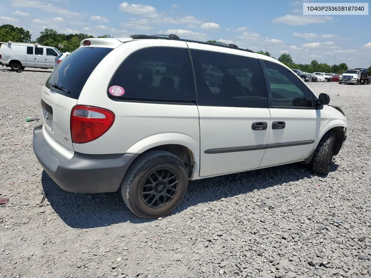 2003 Dodge Caravan Se VIN: 1D4GP25363B187040 Lot: 56079584