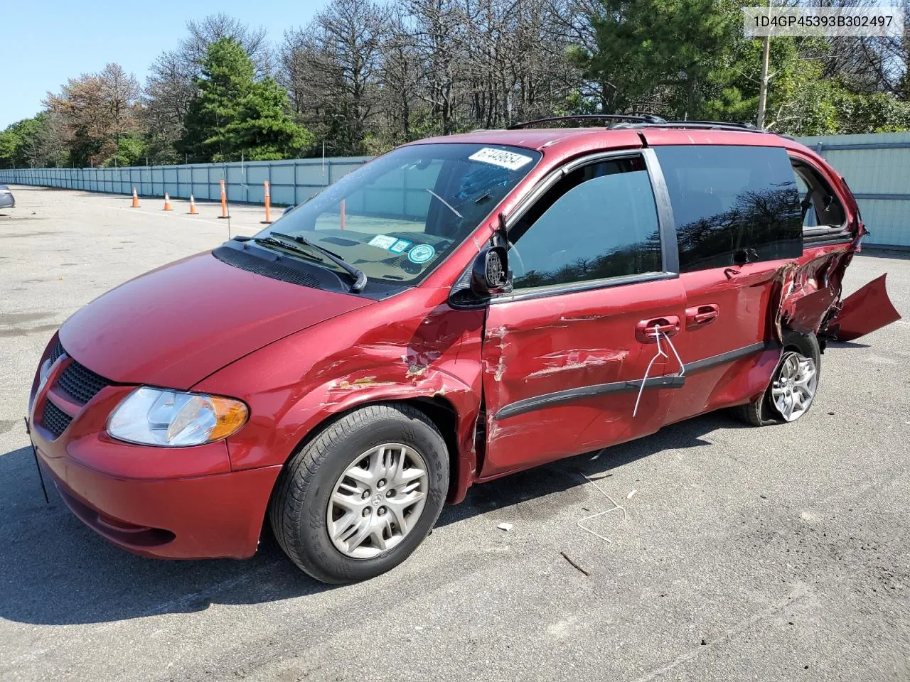 2003 Dodge Caravan Sport VIN: 1D4GP45393B302497 Lot: 67449654