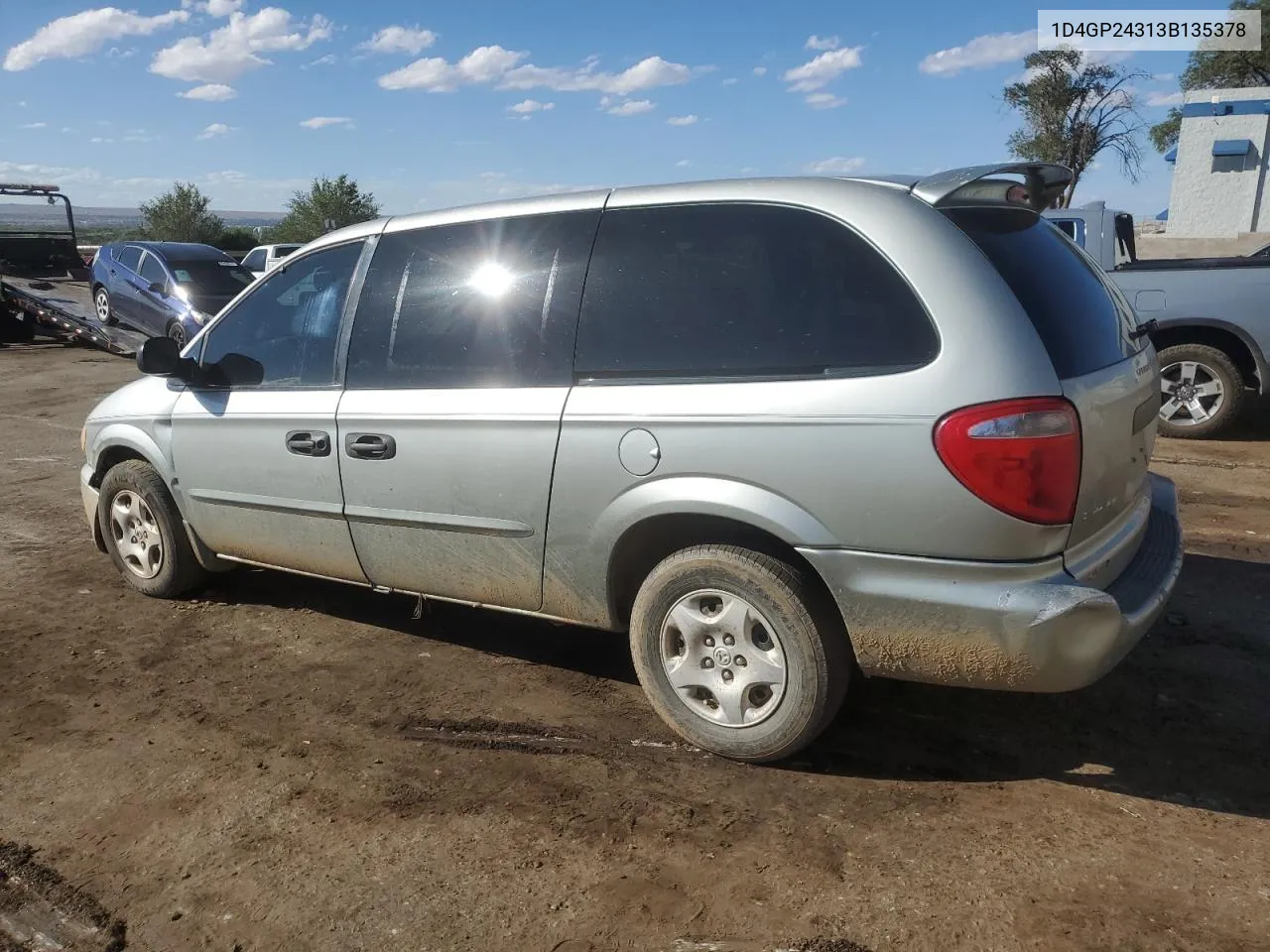 2003 Dodge Grand Caravan Se VIN: 1D4GP24313B135378 Lot: 72143984