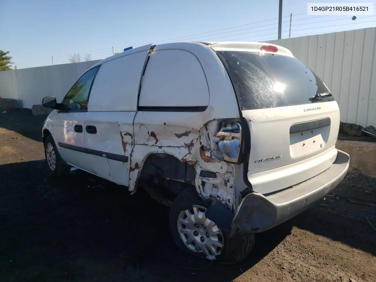 2005 Dodge Caravan C/V VIN: 1D4GP21R05B416521 Lot: 51434984