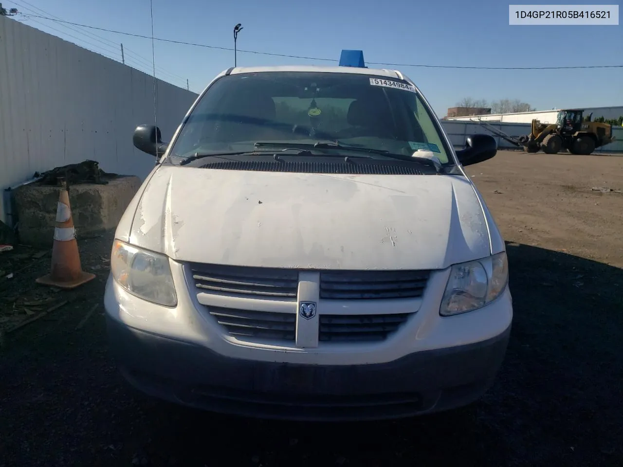 2005 Dodge Caravan C/V VIN: 1D4GP21R05B416521 Lot: 51434984