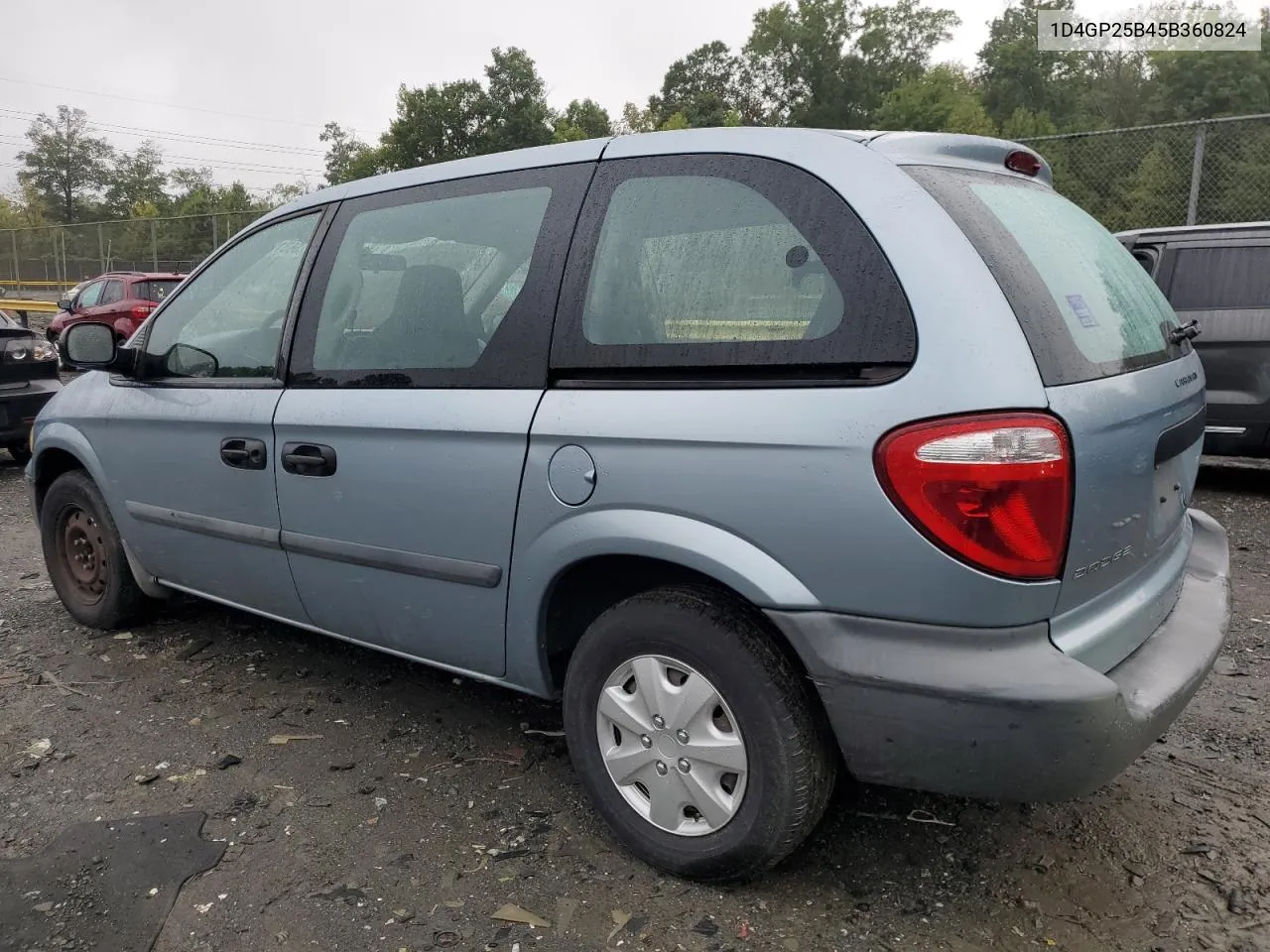 2005 Dodge Caravan Se VIN: 1D4GP25B45B360824 Lot: 66319344