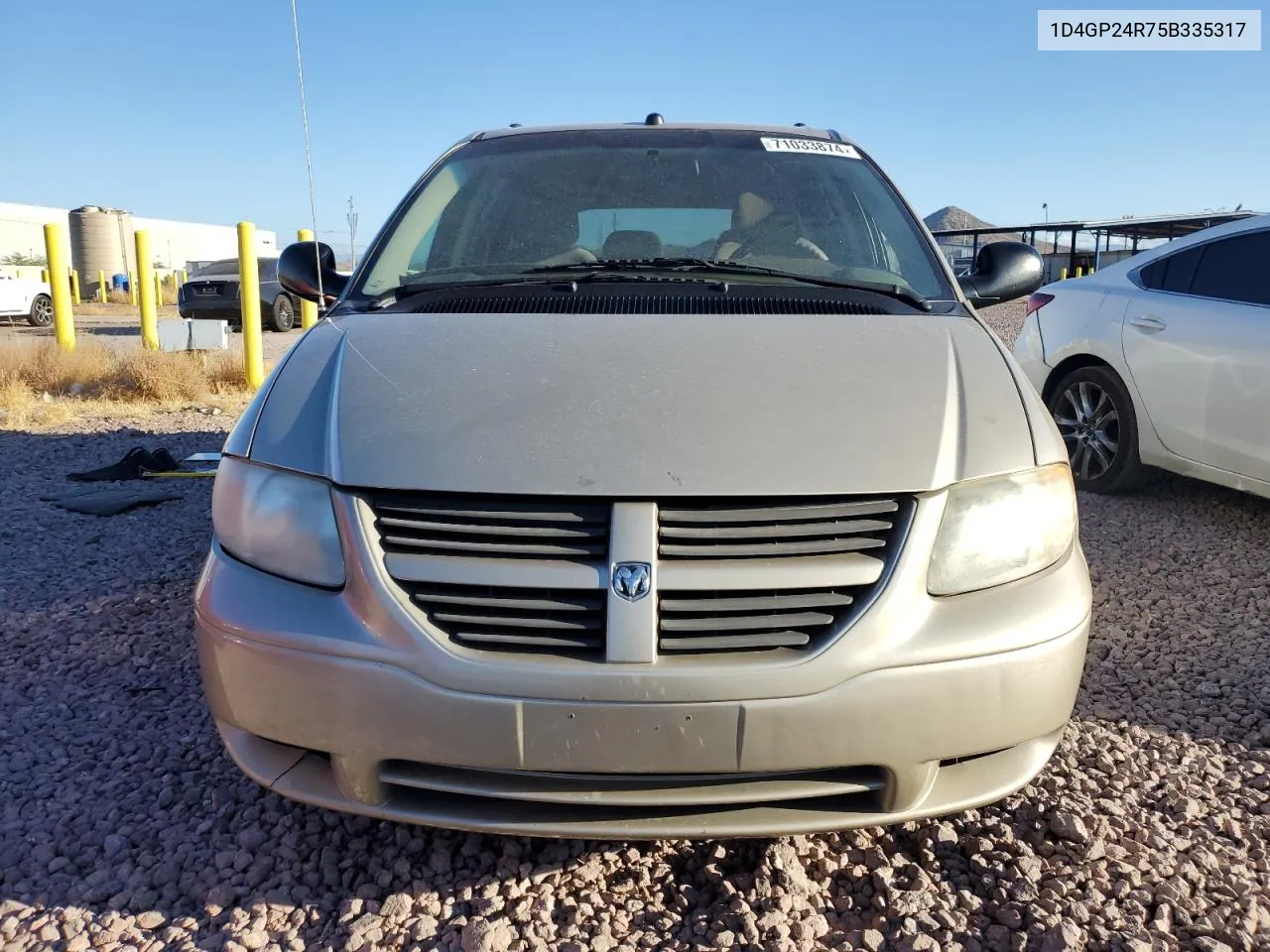 2005 Dodge Grand Caravan Se VIN: 1D4GP24R75B335317 Lot: 71033874