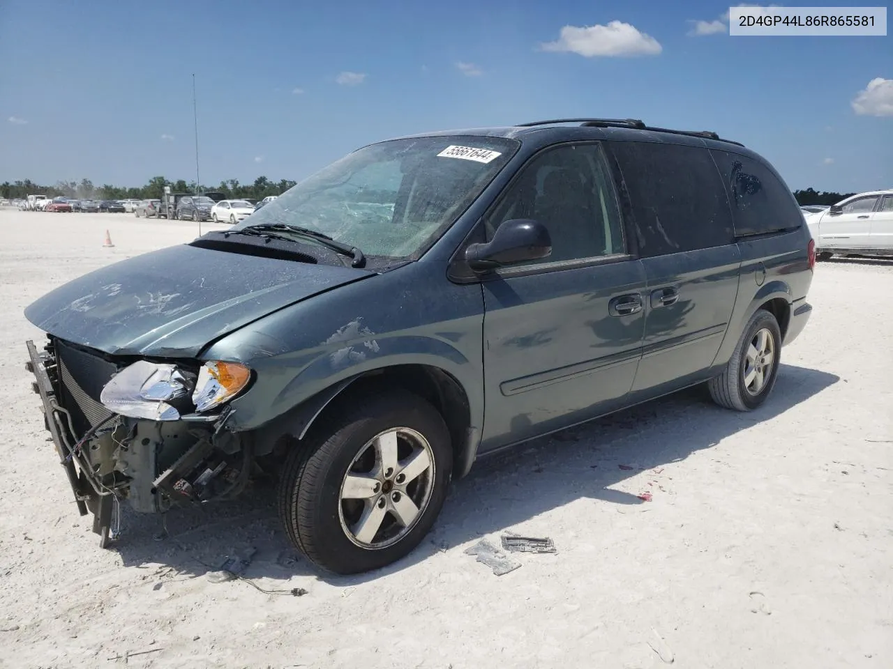 2006 Dodge Grand Caravan Sxt VIN: 2D4GP44L86R865581 Lot: 55661644