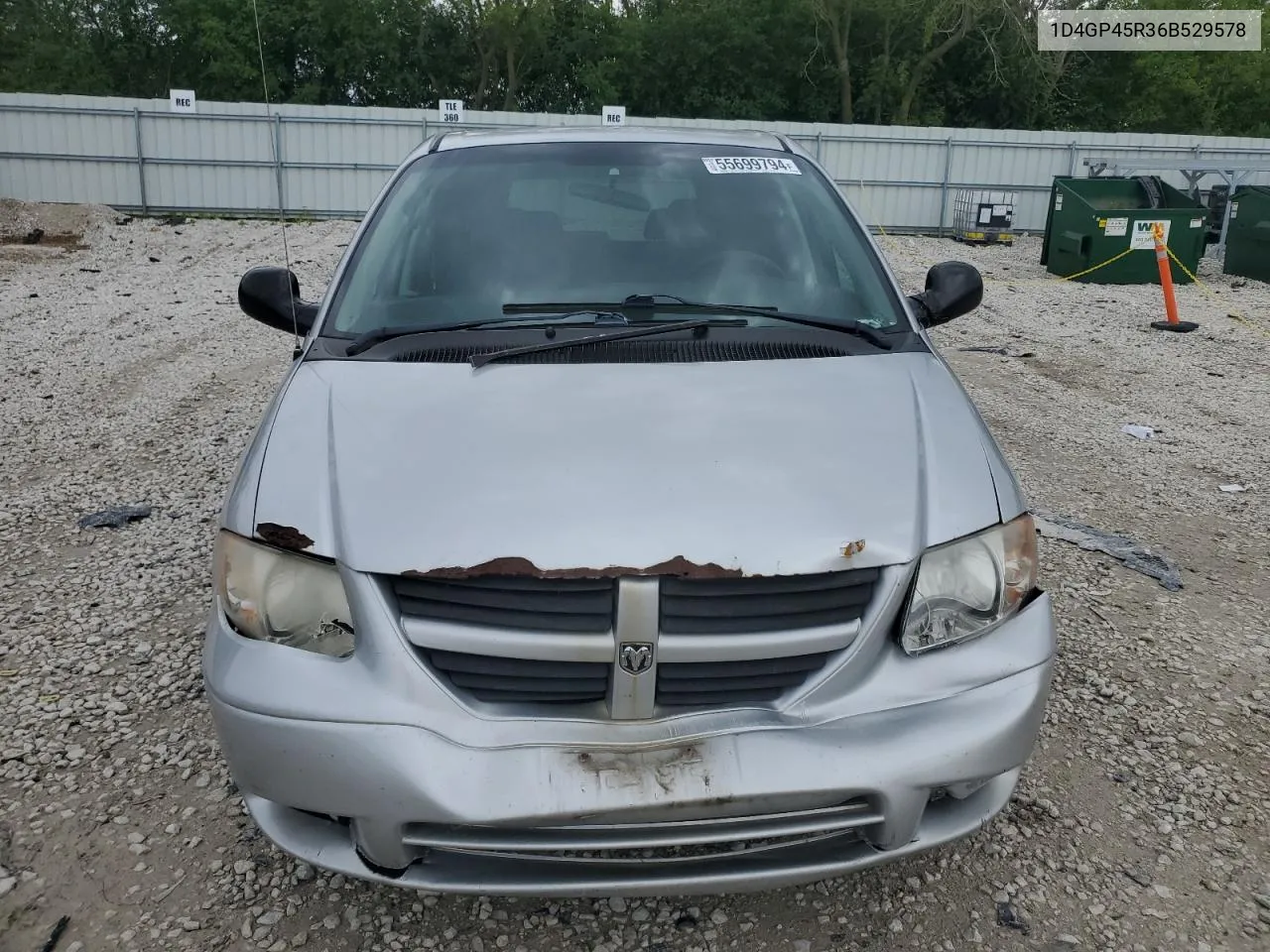 2006 Dodge Caravan Sxt VIN: 1D4GP45R36B529578 Lot: 55699794