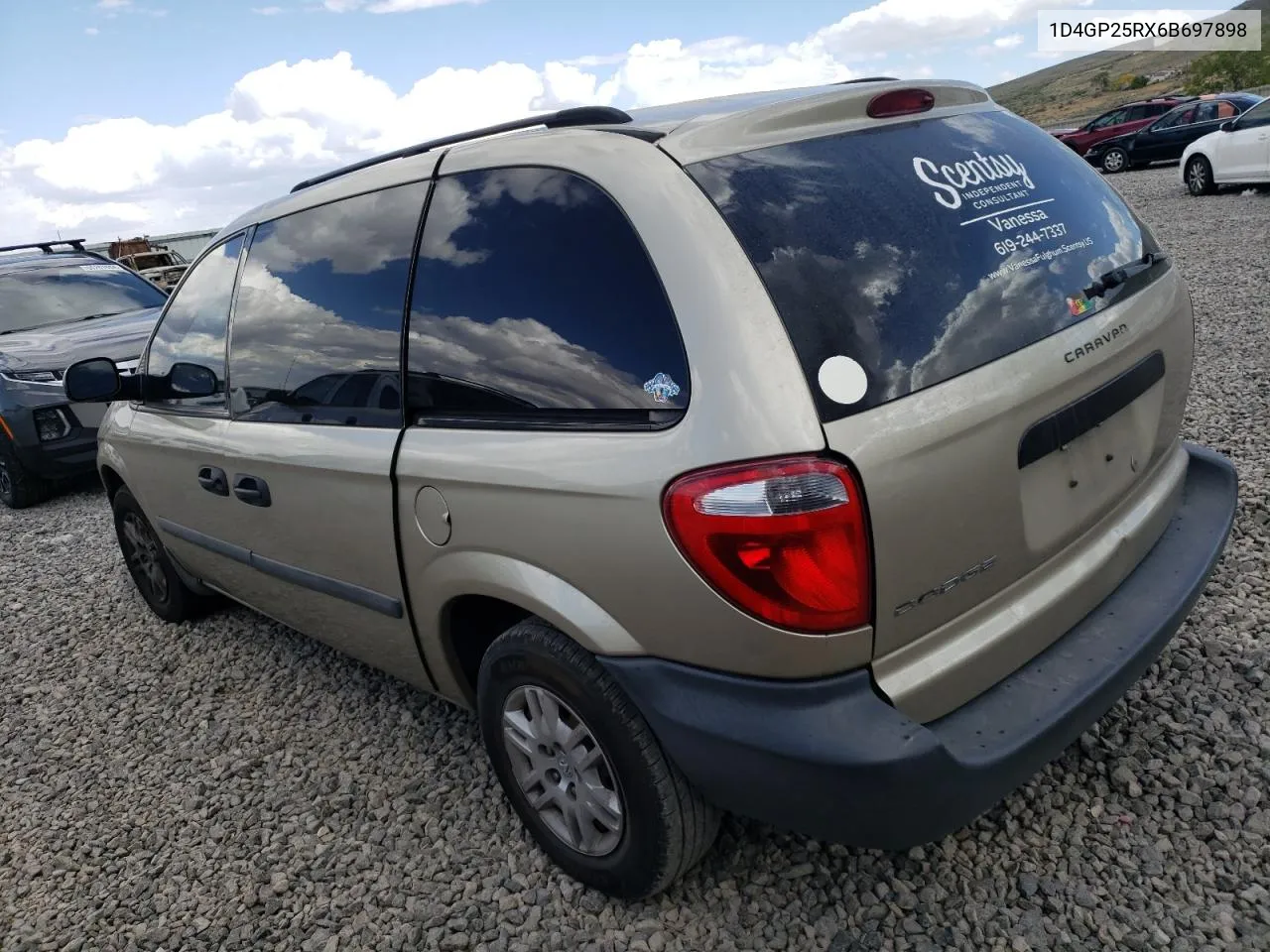 2006 Dodge Caravan Se VIN: 1D4GP25RX6B697898 Lot: 55921204