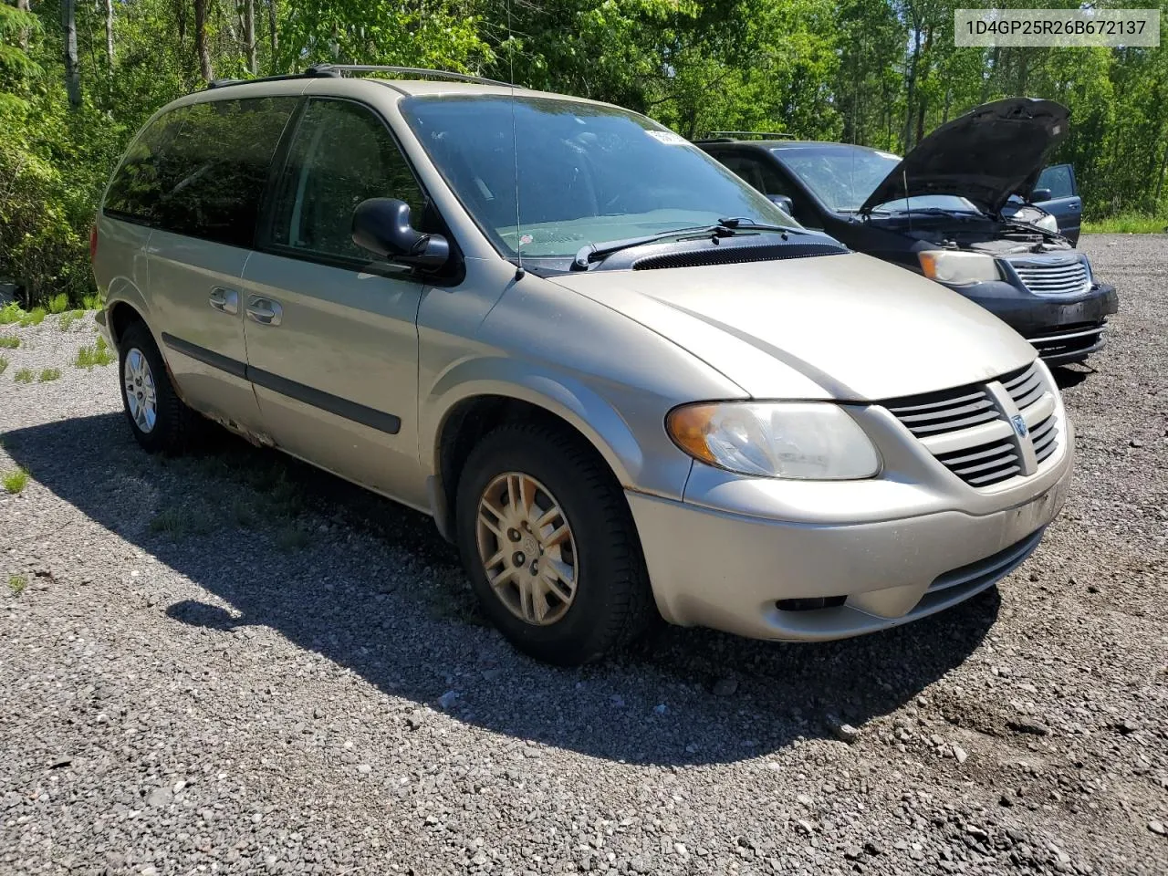 2006 Dodge Caravan Se VIN: 1D4GP25R26B672137 Lot: 56641294