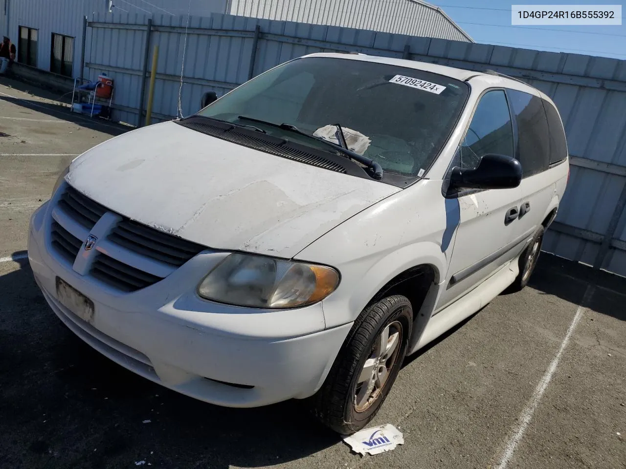 2006 Dodge Grand Caravan Se VIN: 1D4GP24R16B555392 Lot: 57092424