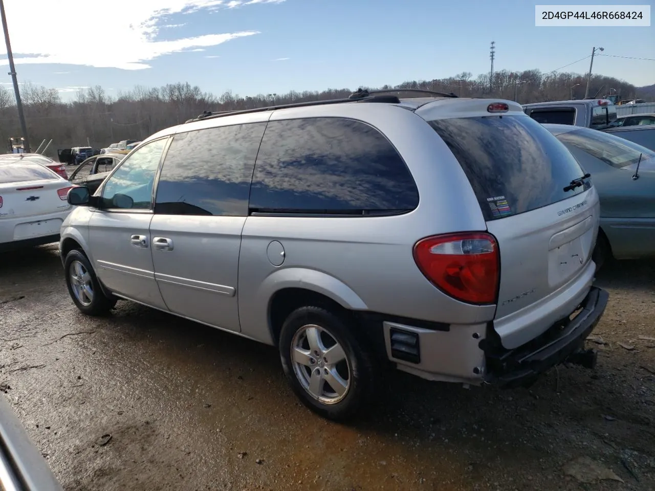 2006 Dodge Grand Caravan Sxt VIN: 2D4GP44L46R668424 Lot: 75081923