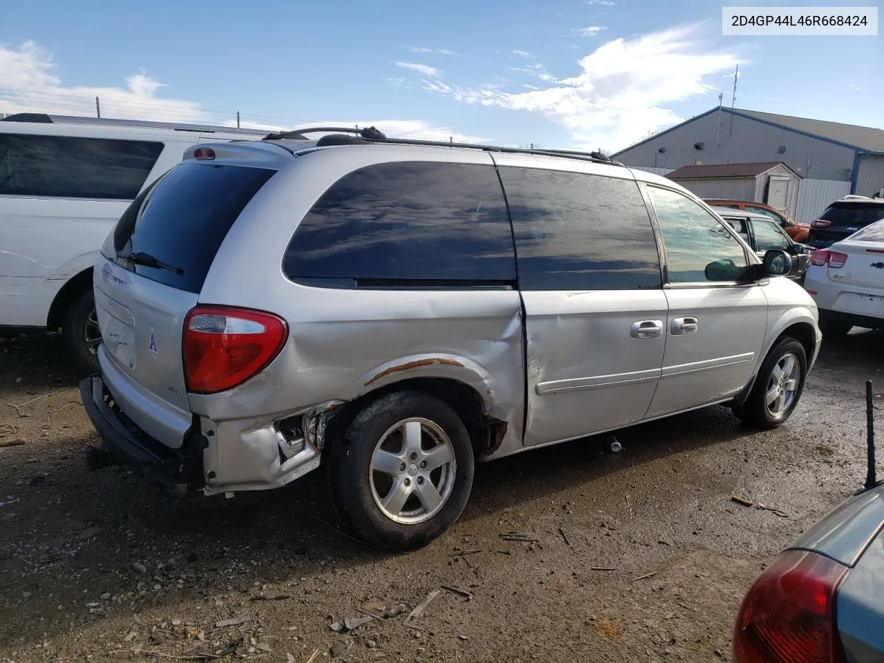 2006 Dodge Grand Caravan Sxt VIN: 2D4GP44L46R668424 Lot: 75081923