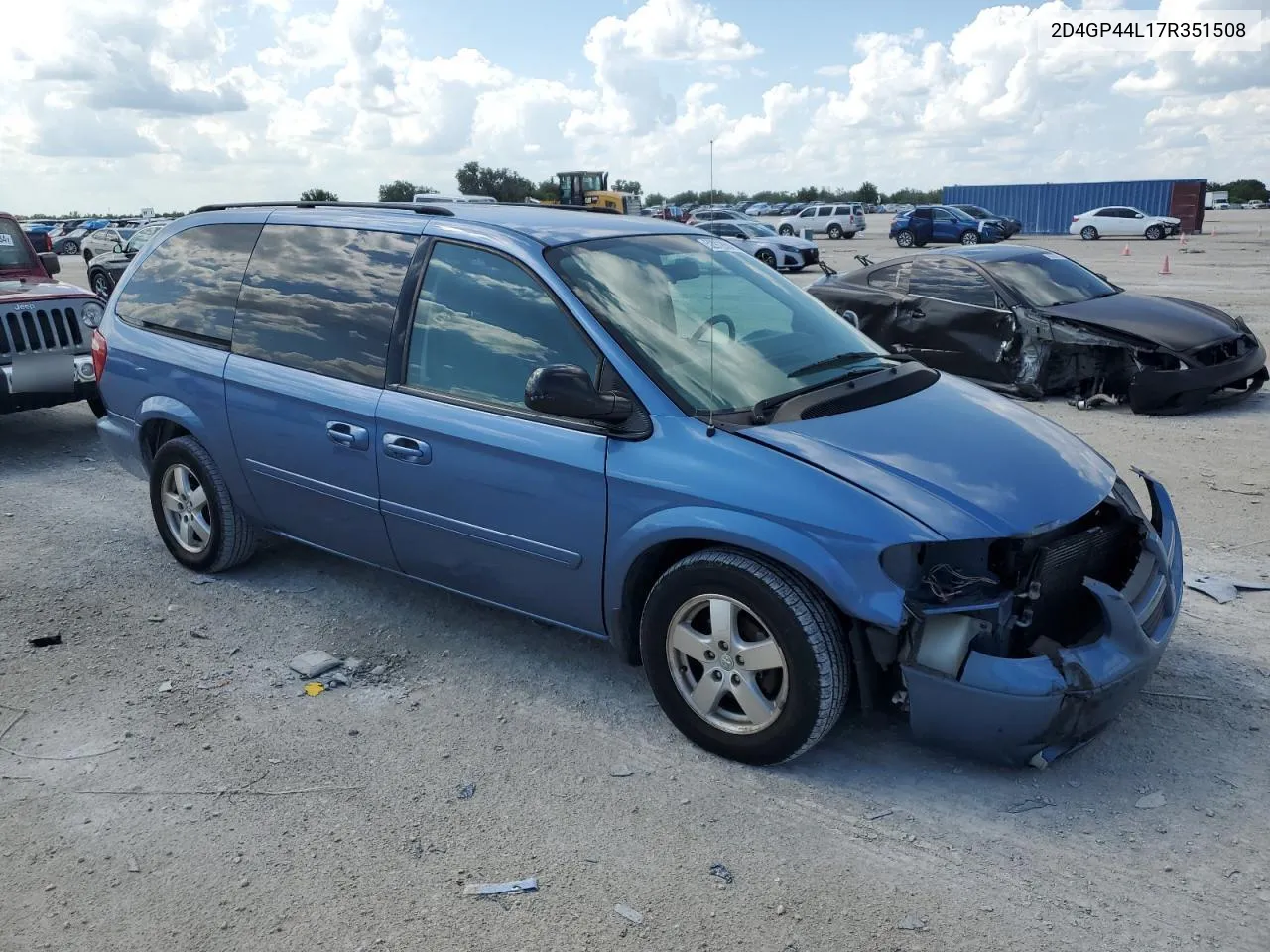 2007 Dodge Grand Caravan Sxt VIN: 2D4GP44L17R351508 Lot: 52912604