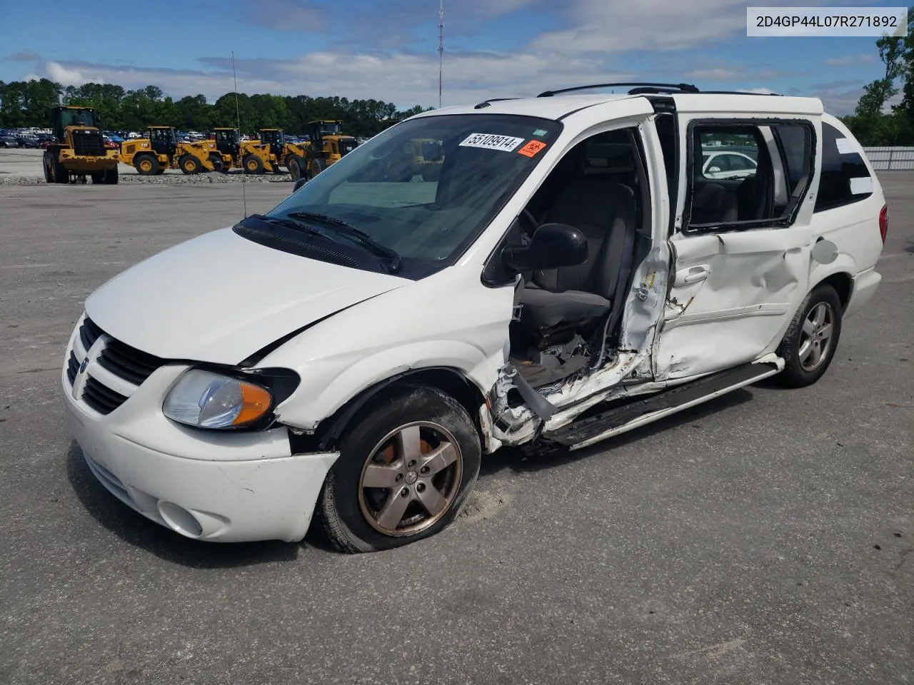 2007 Dodge Grand Caravan Sxt VIN: 2D4GP44L07R271892 Lot: 55109914